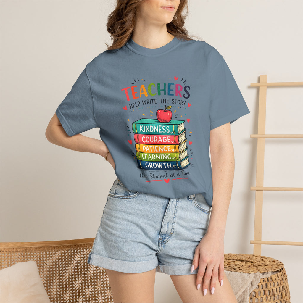 Teachers Help Write the Story Personalized Teacher T-Shirt™ | Custom Name Back | Premium Teacher Gift