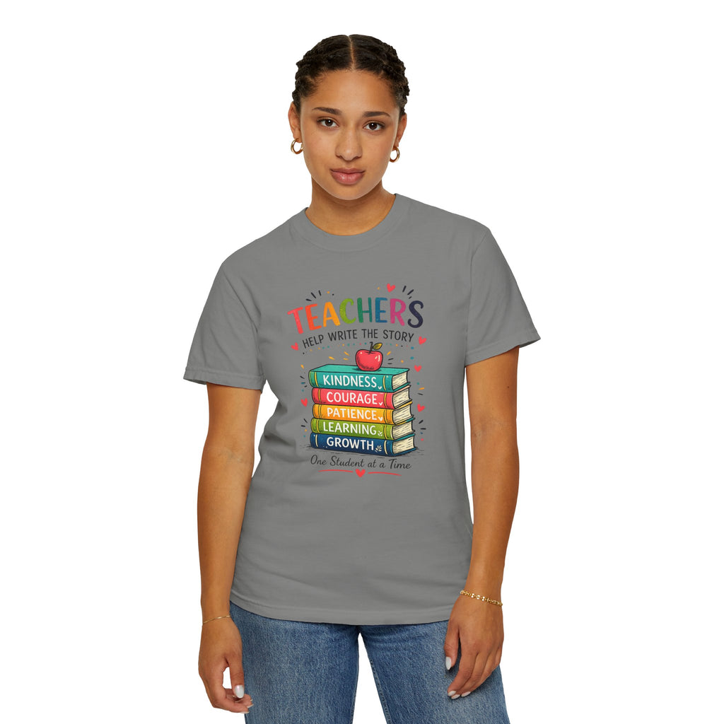 Teachers Help Write the Story Personalized Teacher T-Shirt™ | Custom Name Back | Premium Teacher Gift