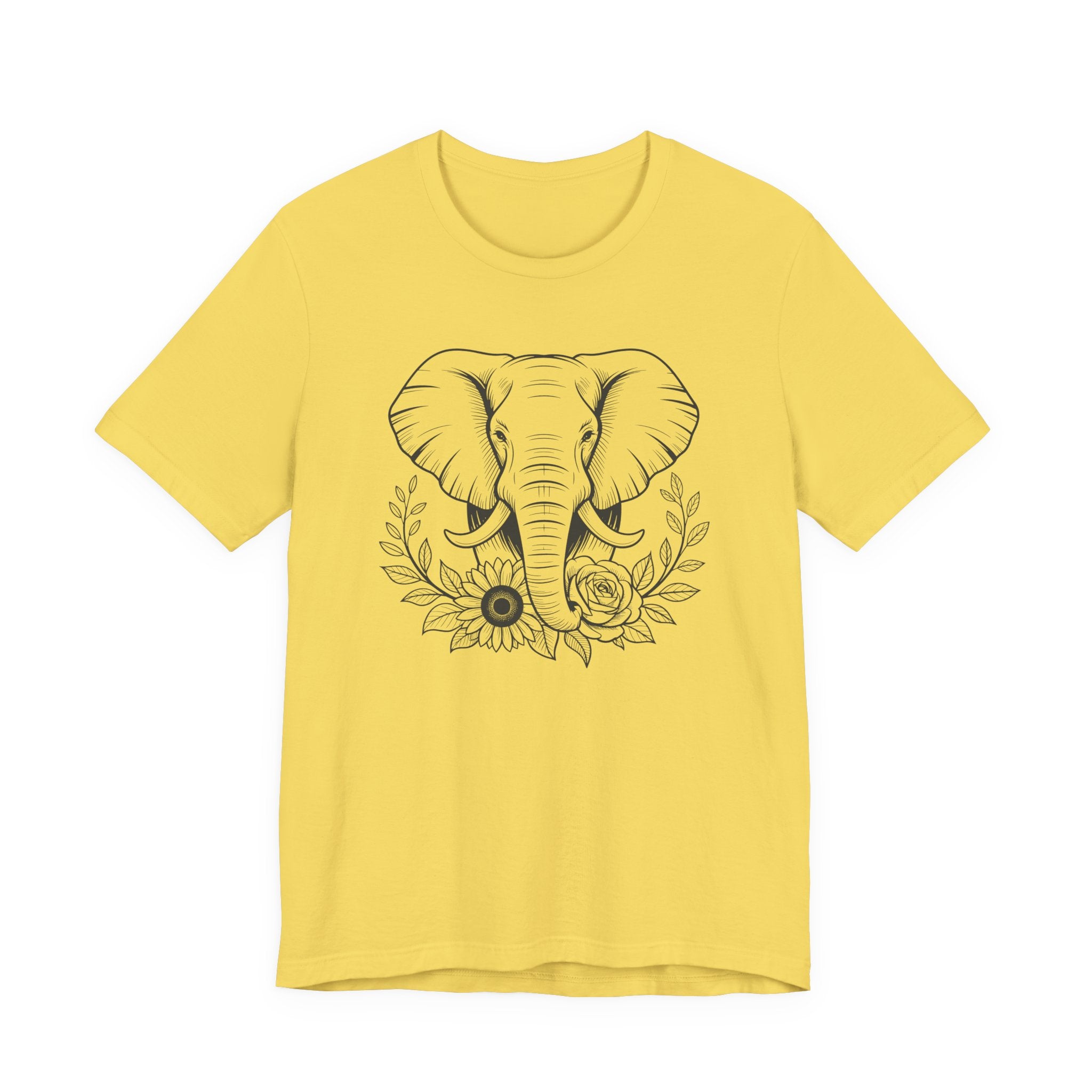 Elephant & Floral Strength T-Shirt — "Strength Meets Beauty"