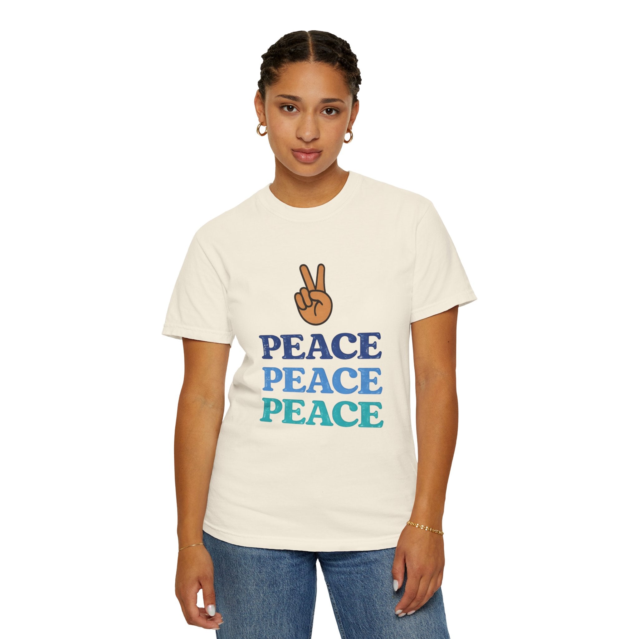 Peace Peace Peace T-Shirt — Retro Peace Sign Graphic Tee