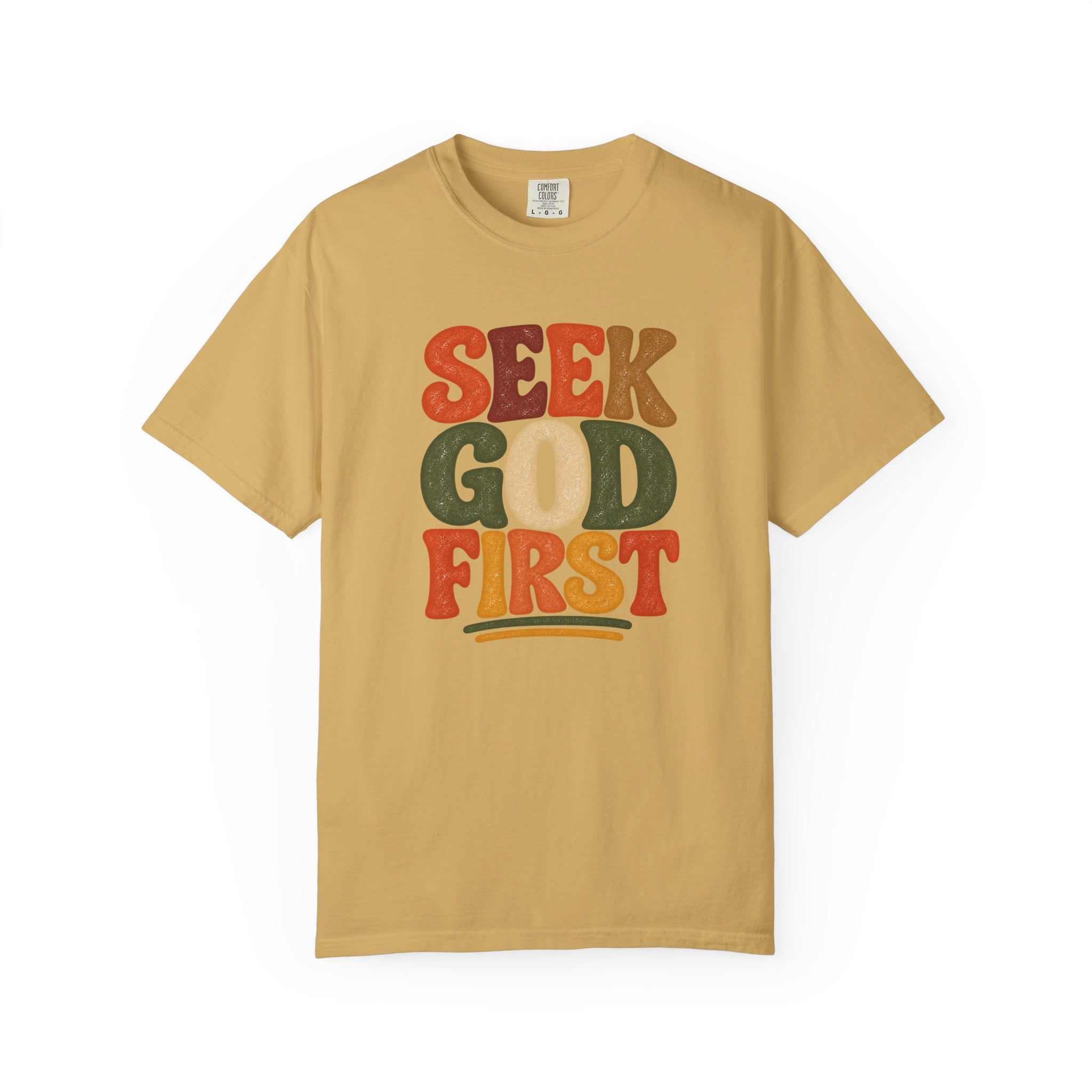 Seek God First Christian T-Shirt – Retro Faith Graphic Tee