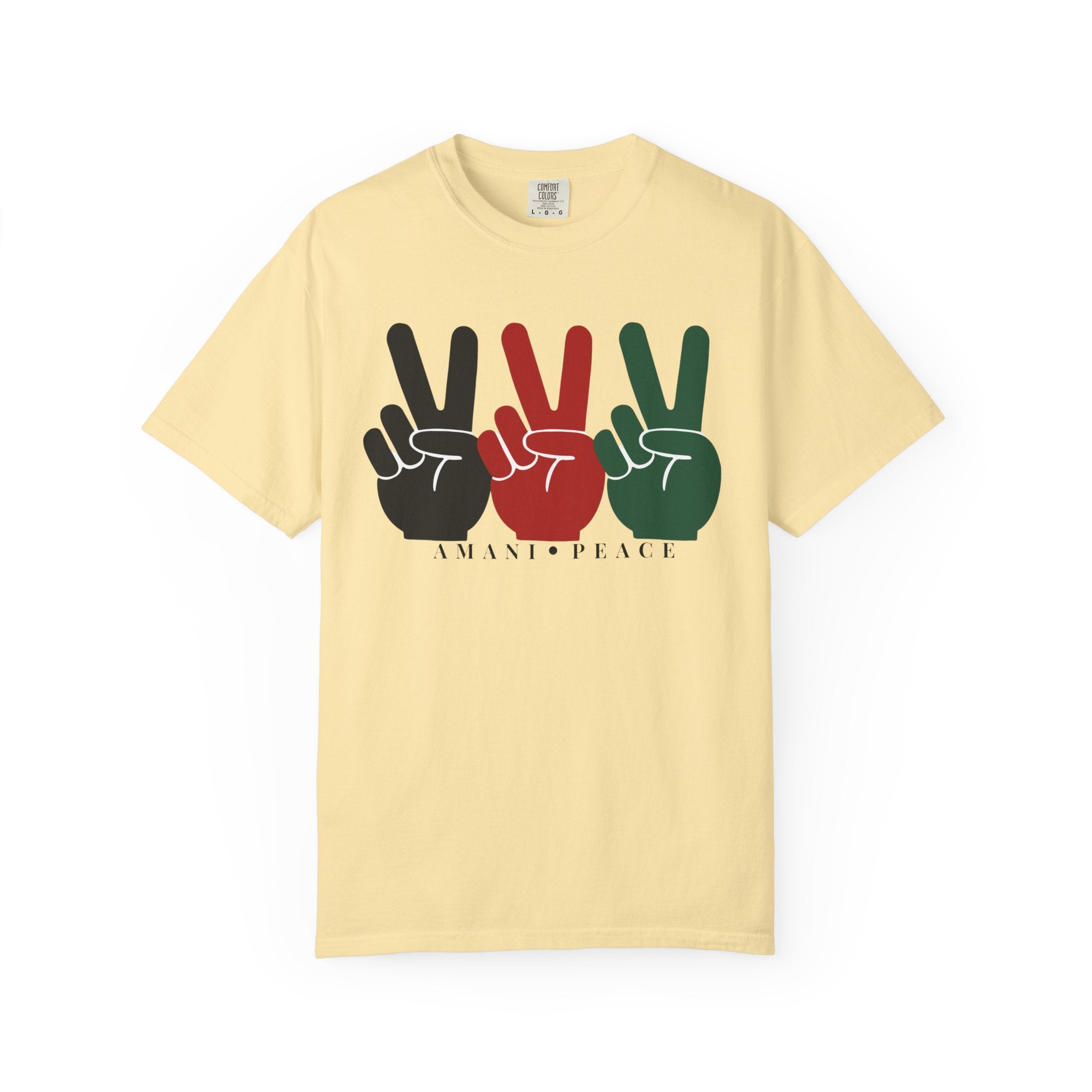 Peace Sign Trio T-Shirt — Black Red Green Retro Vibes