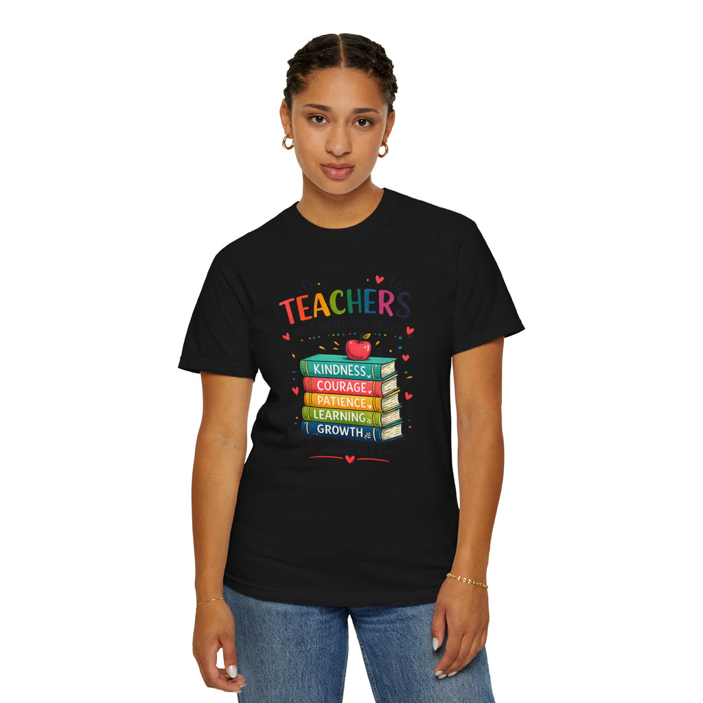 Teachers Help Write the Story Personalized Teacher T-Shirt™ | Custom Name Back | Premium Teacher Gift
