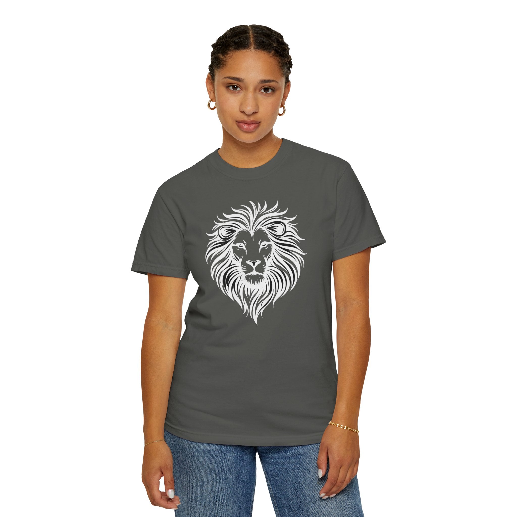 Lion Face Tee— Bold Tribal Mane Design