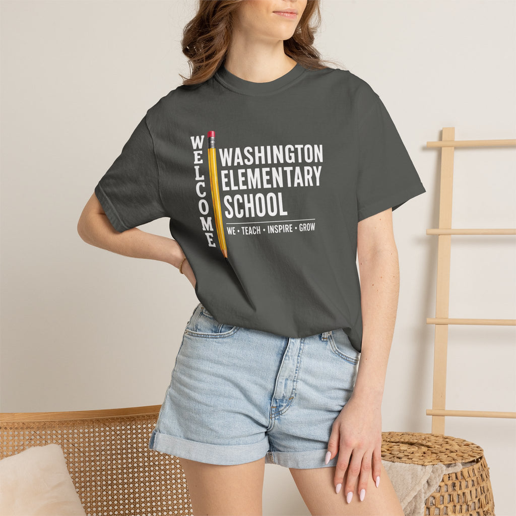 Washington Elementary School Welcome T-Shirt — 'Welcome' Pencil Design