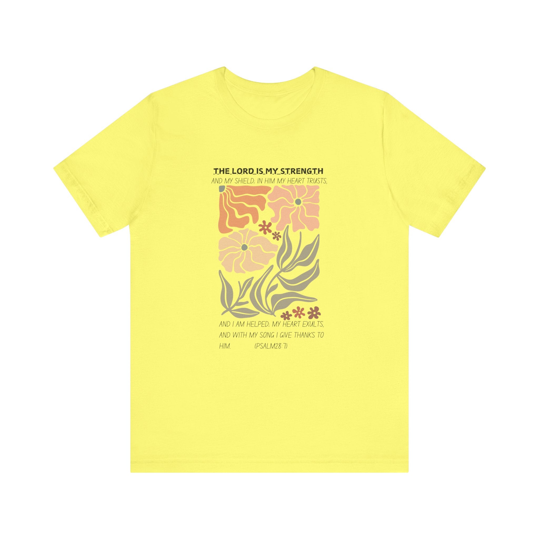 Boho Retro Flower T-shirt with Psalm 28:7 Tee