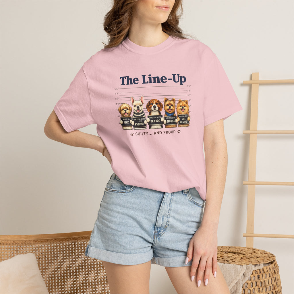 The Line-Up Cute Dog Mugshot T-Shirt — "Guilty and Adorable"