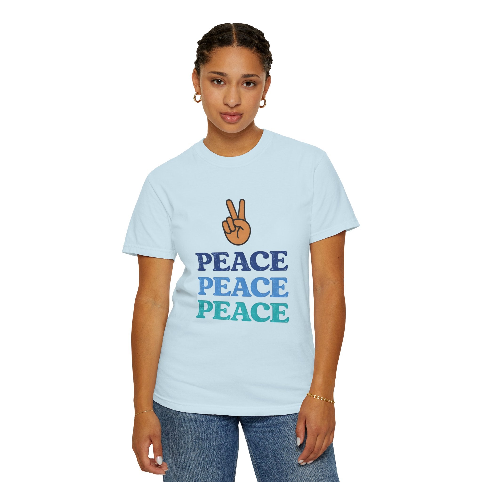 Peace Peace Peace T-Shirt — Retro Peace Sign Graphic Tee