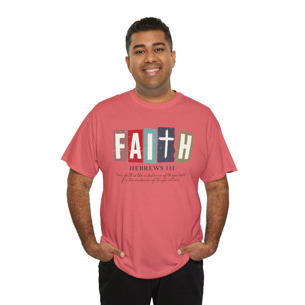 Funky Christian Tee - Colorful FAITH Design - Hebrews 11:1