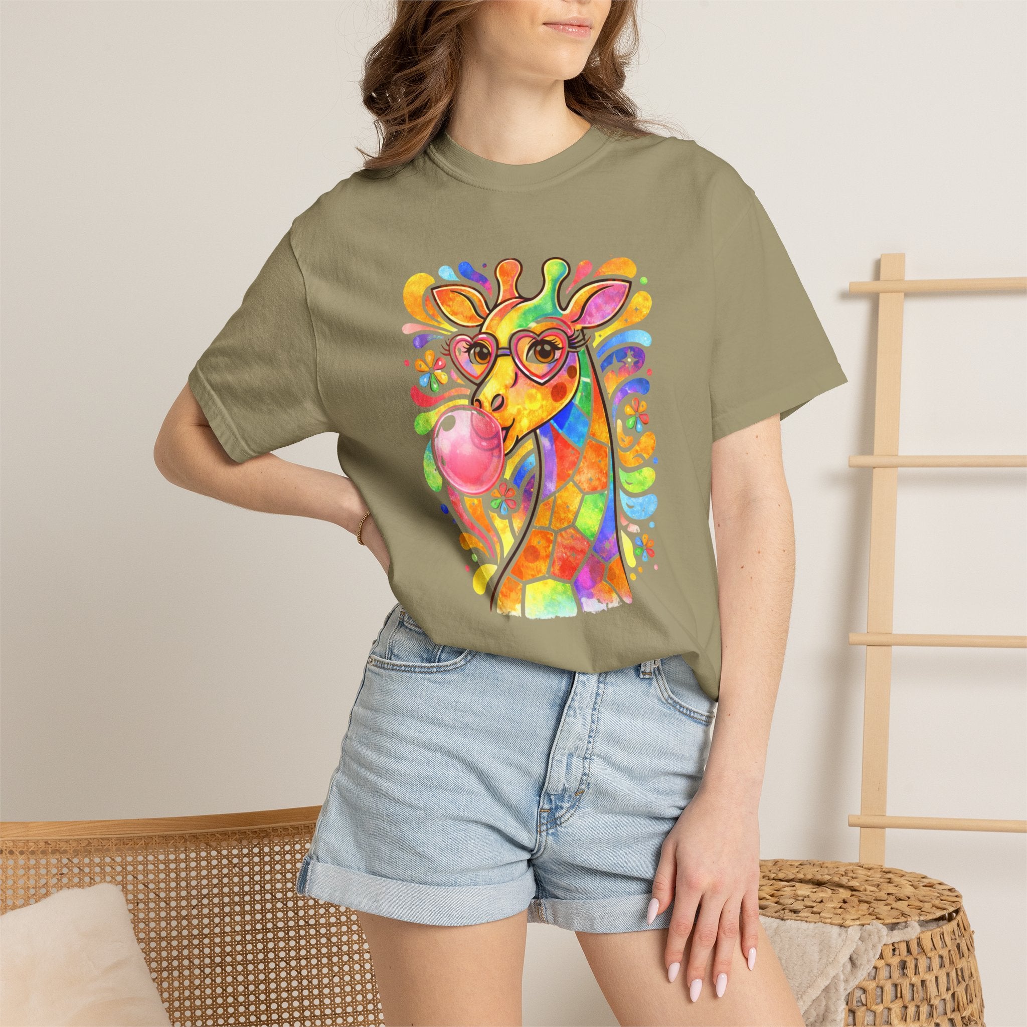 Colorful Bubblegum Giraffe T-Shirt