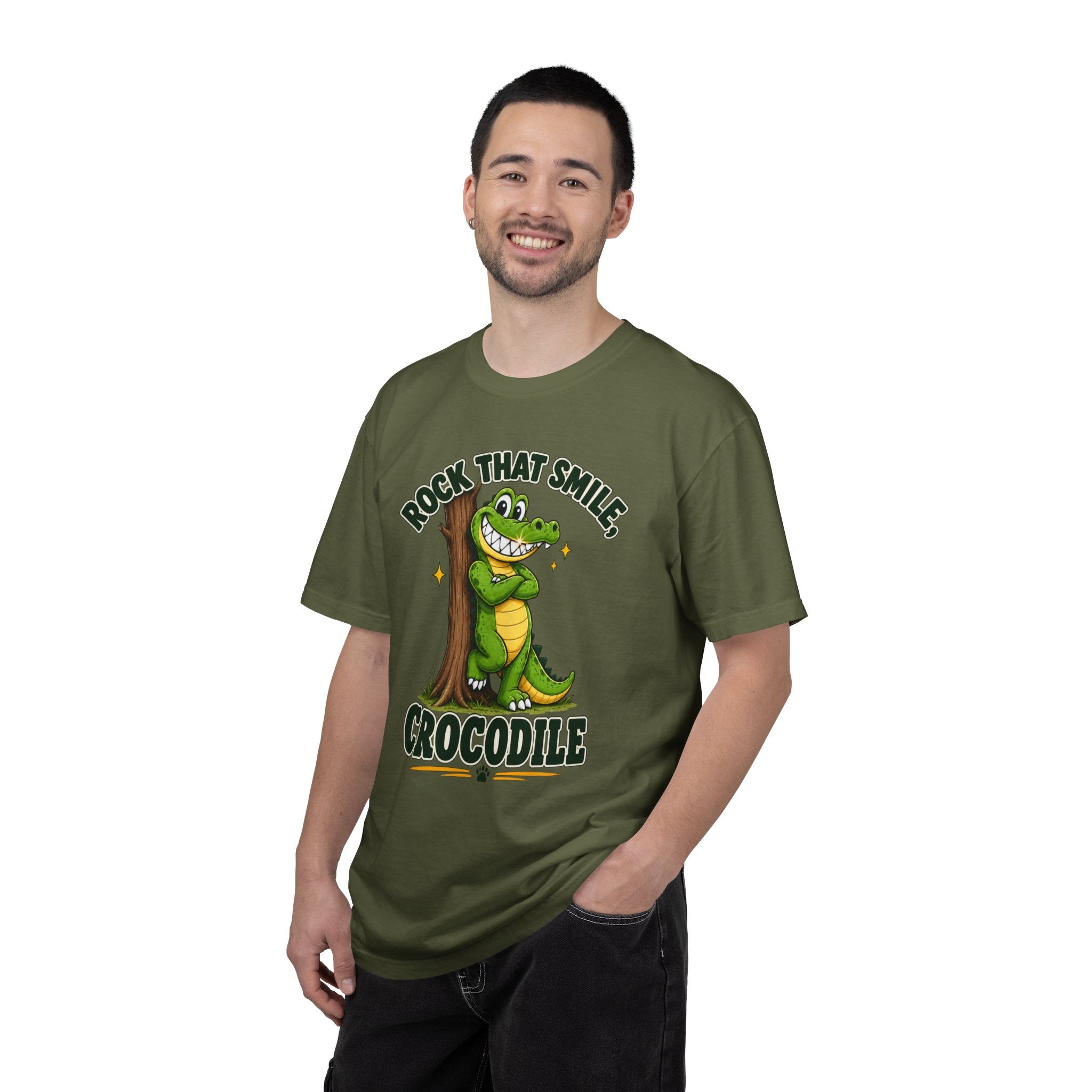 Rock That Smile Crocodile Adult Tee – Fun Graphic Crocodile Shirt