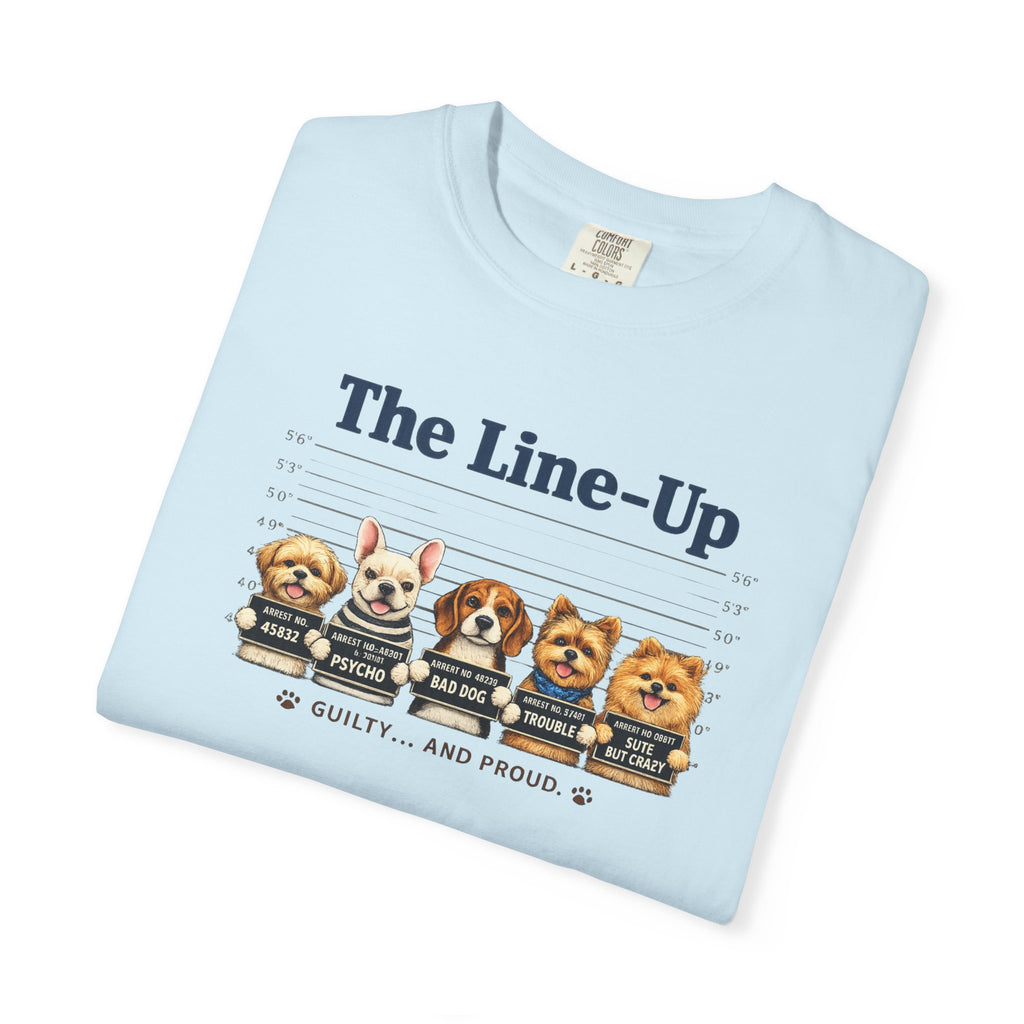 The Line-Up Cute Dog Mugshot T-Shirt — "Guilty and Adorable"