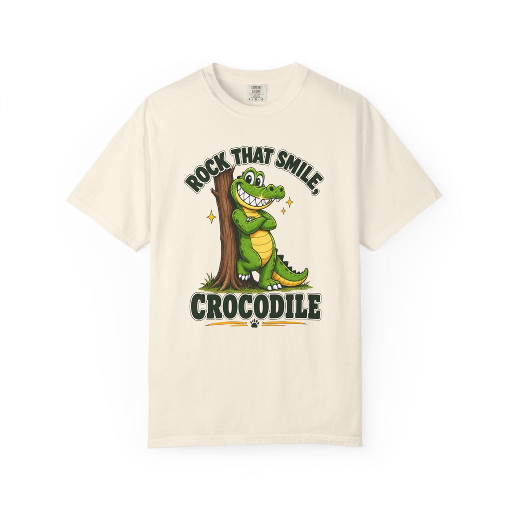 Rock That Smile Crocodile Adult Tee – Fun Graphic Crocodile Shirt