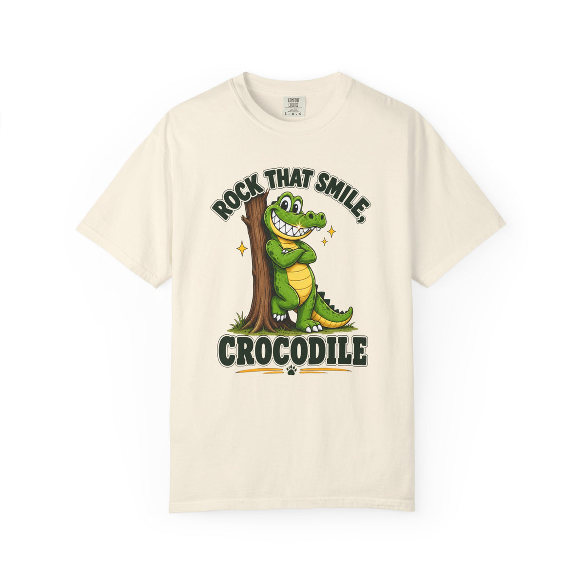 Rock That Smile Crocodile Adult Tee – Fun Graphic Crocodile Shirt