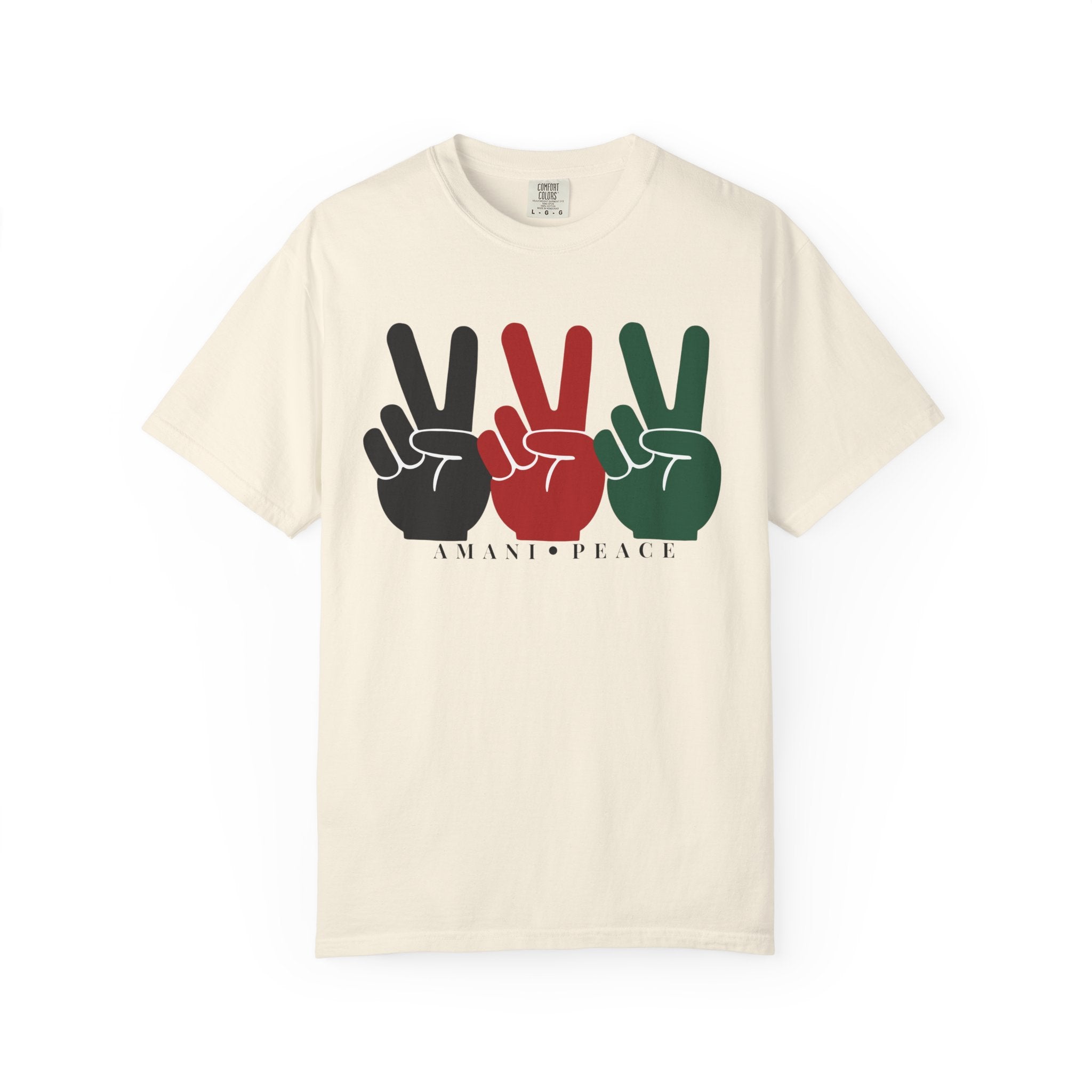 Peace Sign Trio T-Shirt — Black Red Green Retro Vibes
