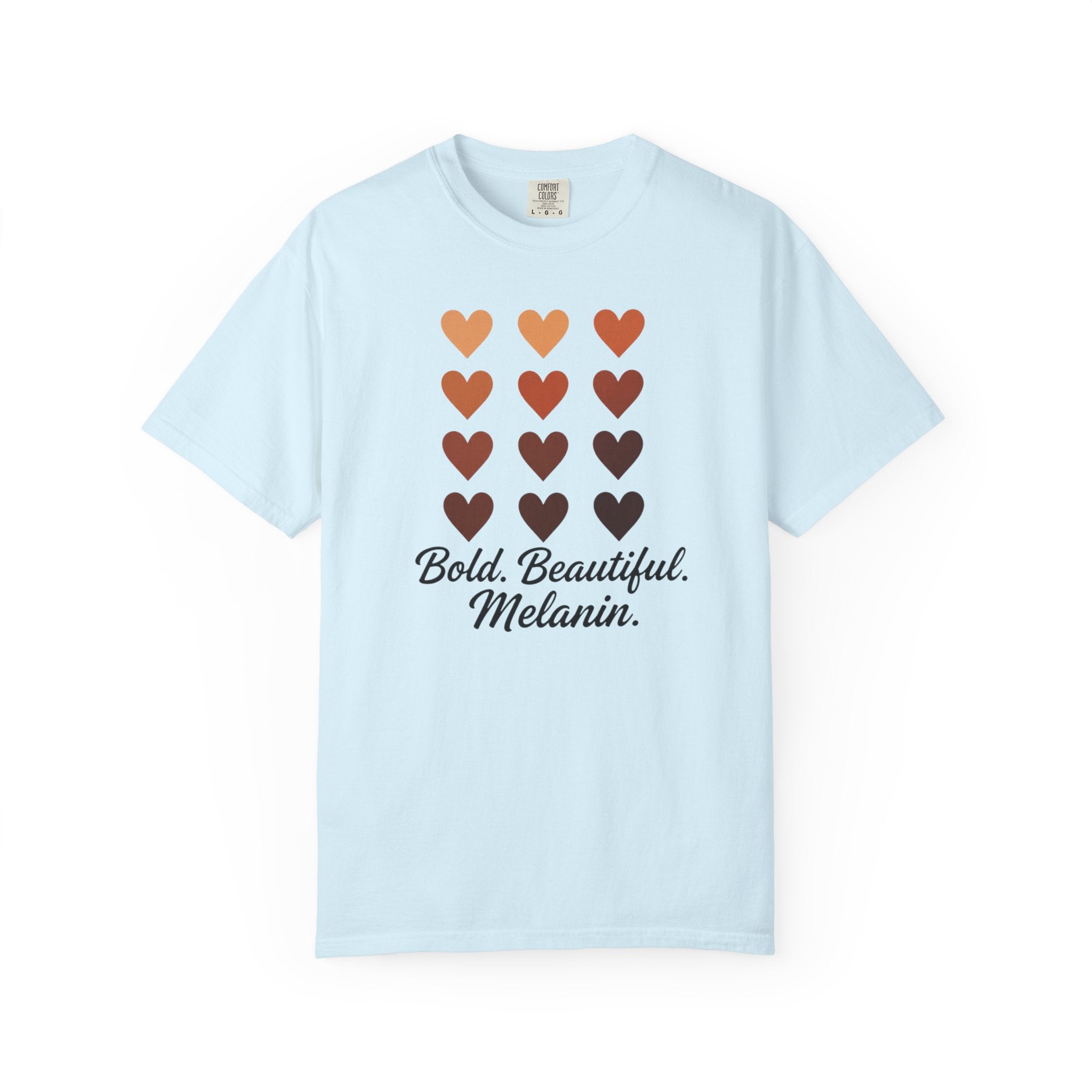 Bold Beautiful Melanin Hearts Tee