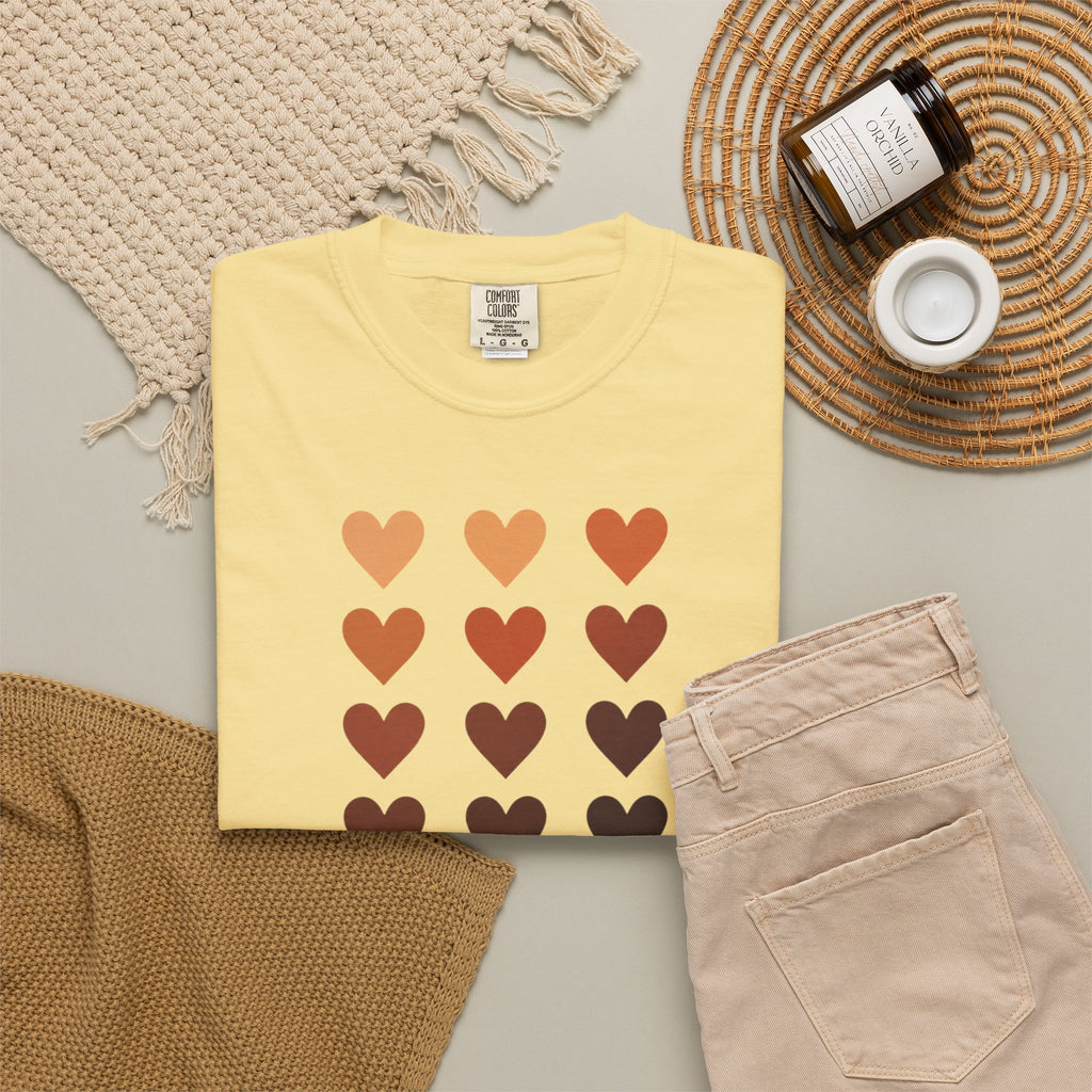 Bold Beautiful Melanin Hearts Tee