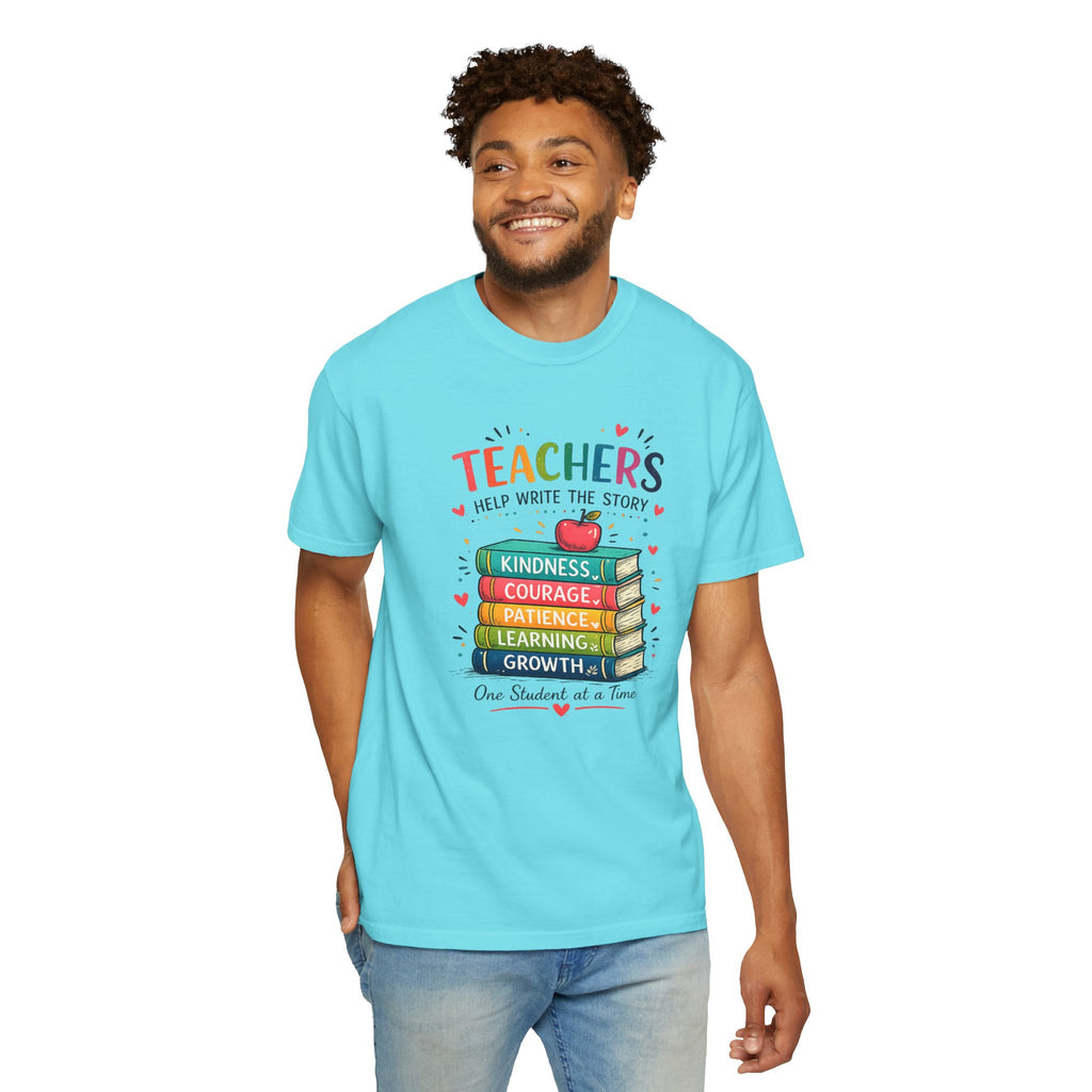 Teachers Help Write the Story Personalized Teacher T-Shirt™ | Custom Name Back | Premium Teacher Gift