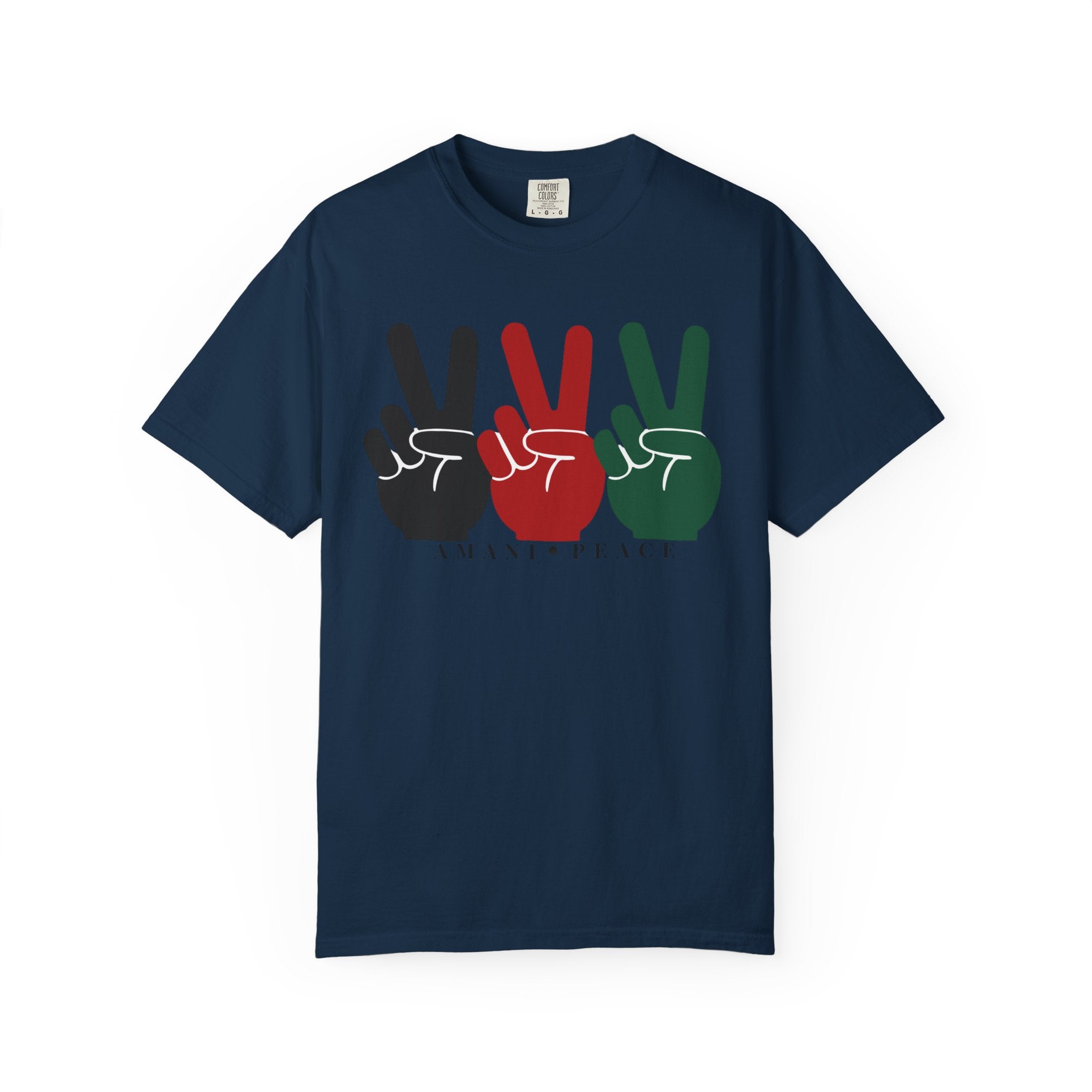 Peace Sign Trio T-Shirt — Black Red Green Retro Vibes