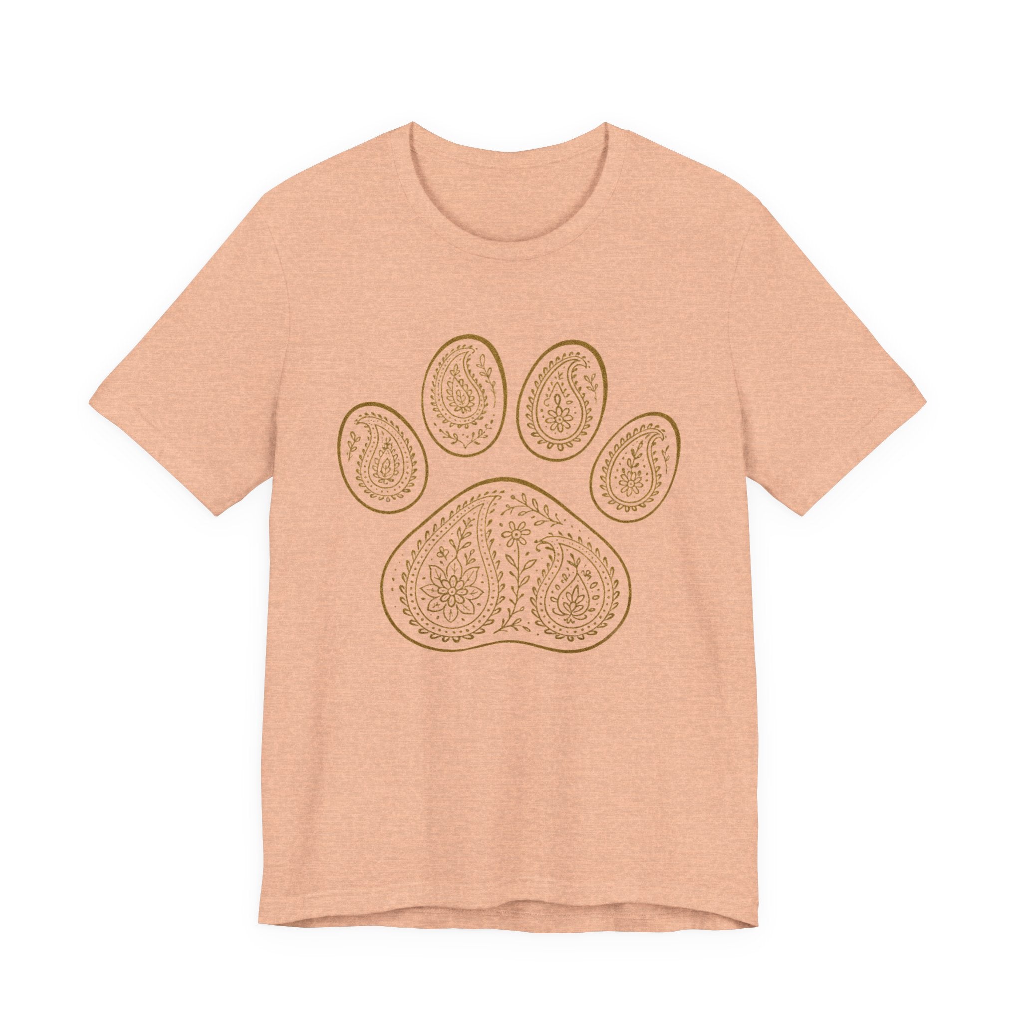 Gold Paisley Paw Print Tee