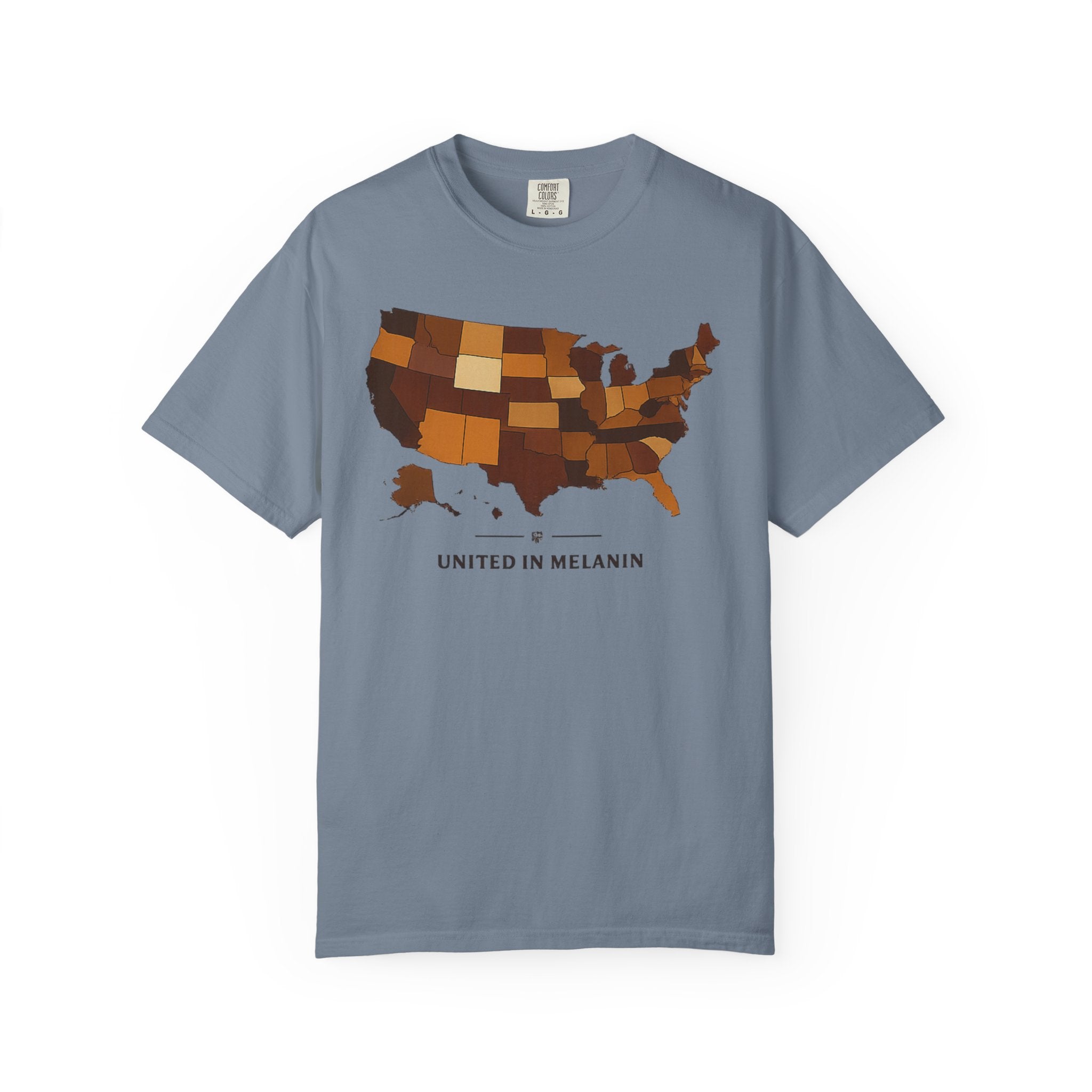 United in Melanin T-Shirt — Brown Shades USA Map Pride Tee