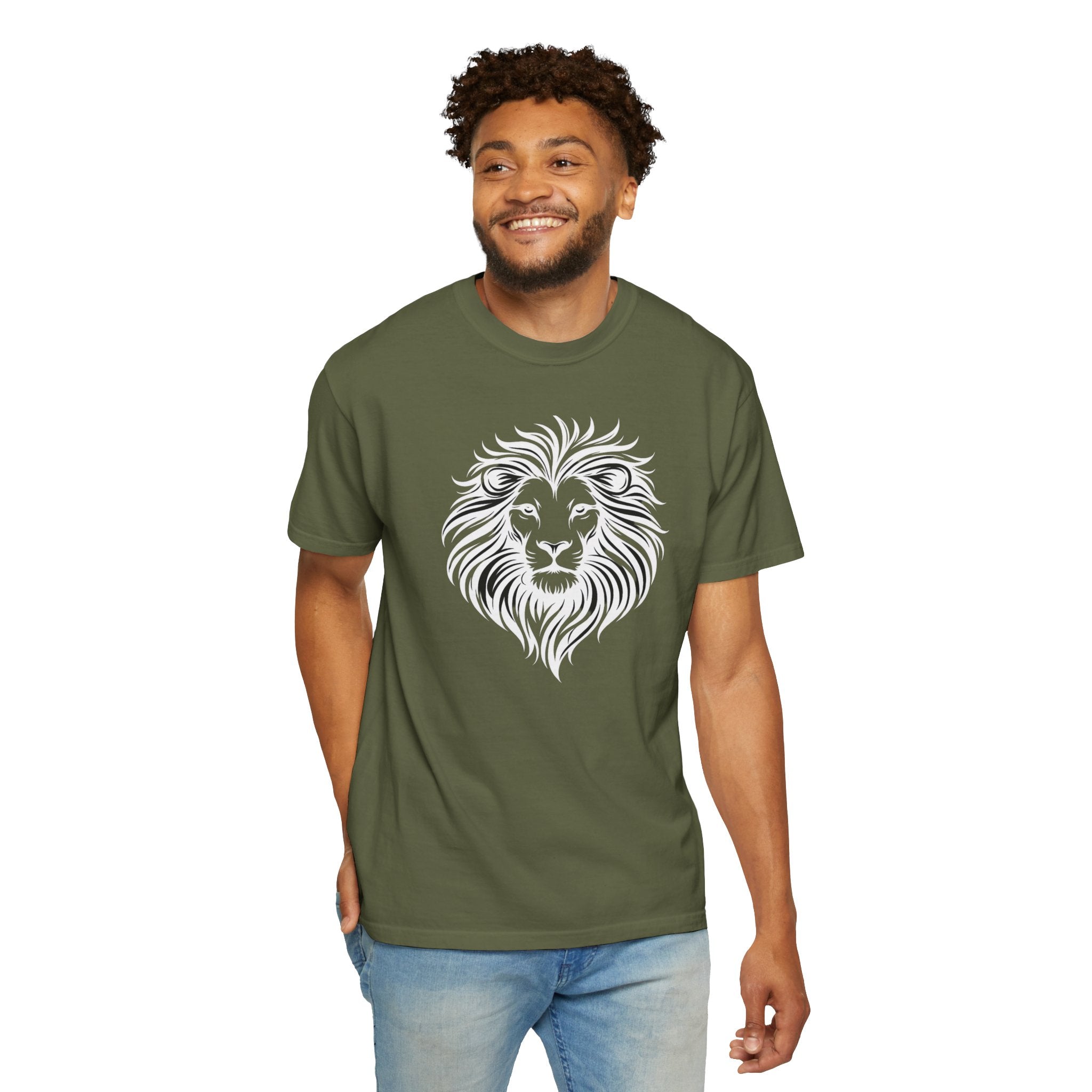 Lion Face Tee— Bold Tribal Mane Design