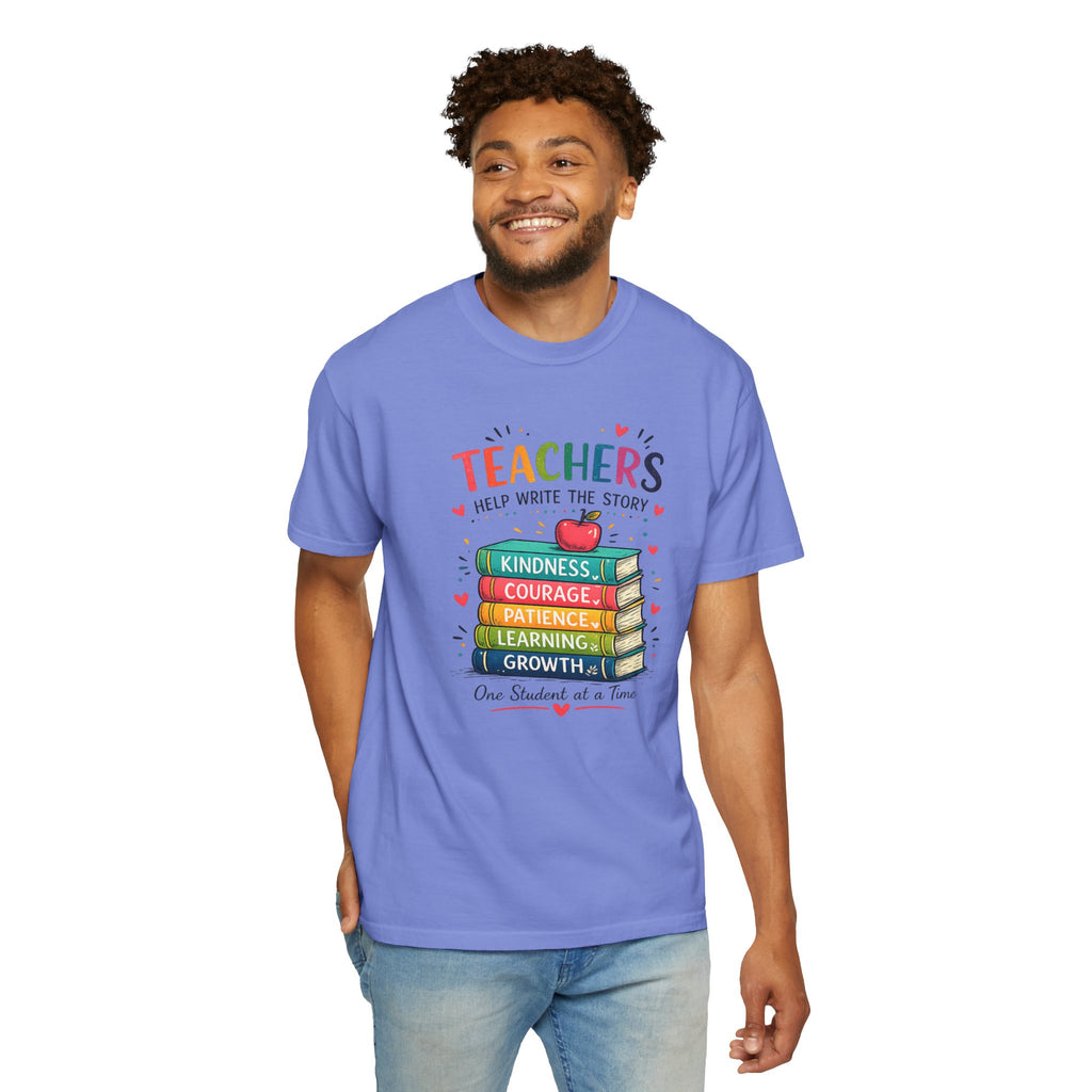 Teachers Help Write the Story Personalized Teacher T-Shirt™ | Custom Name Back | Premium Teacher Gift