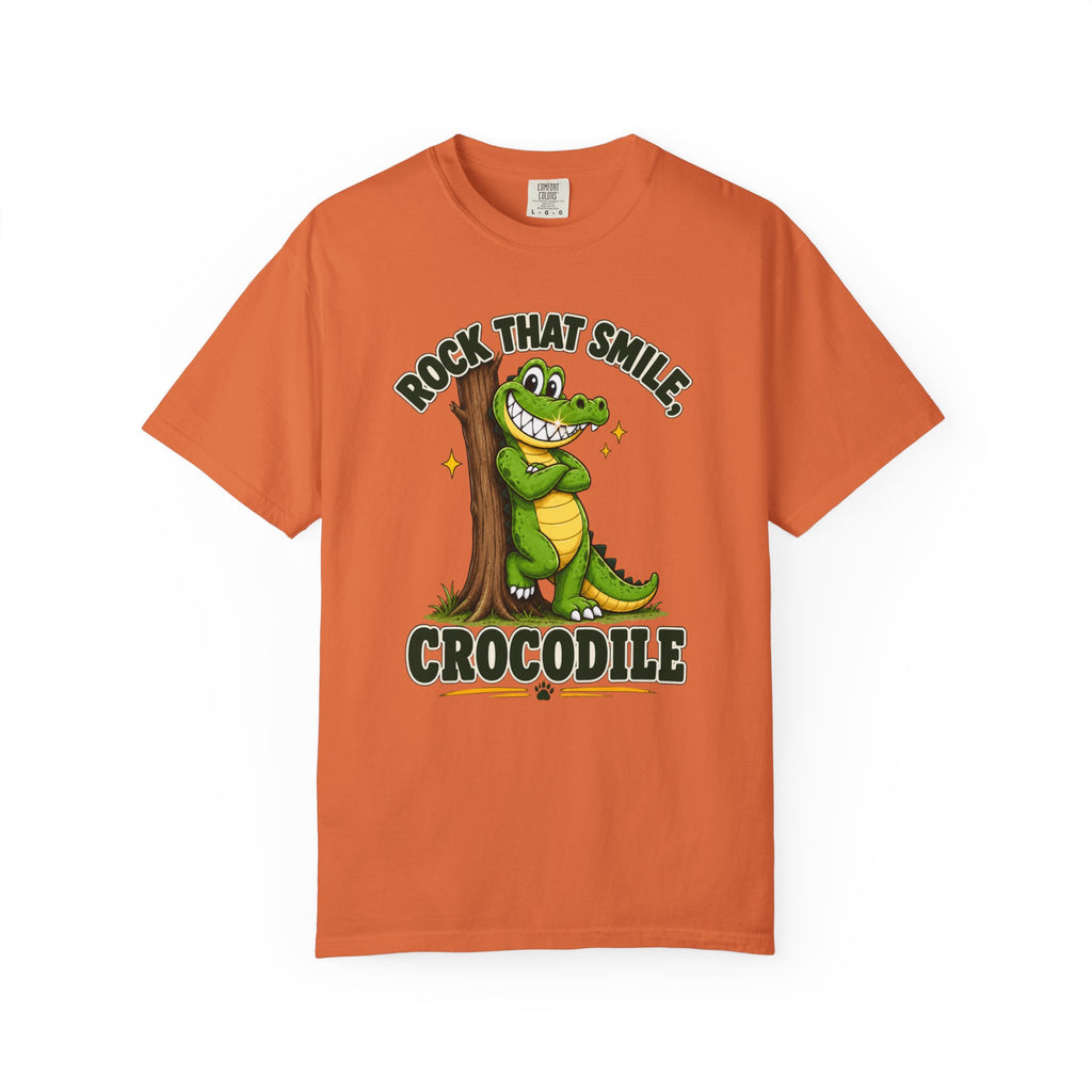 Rock That Smile Crocodile Adult Tee – Fun Graphic Crocodile Shirt