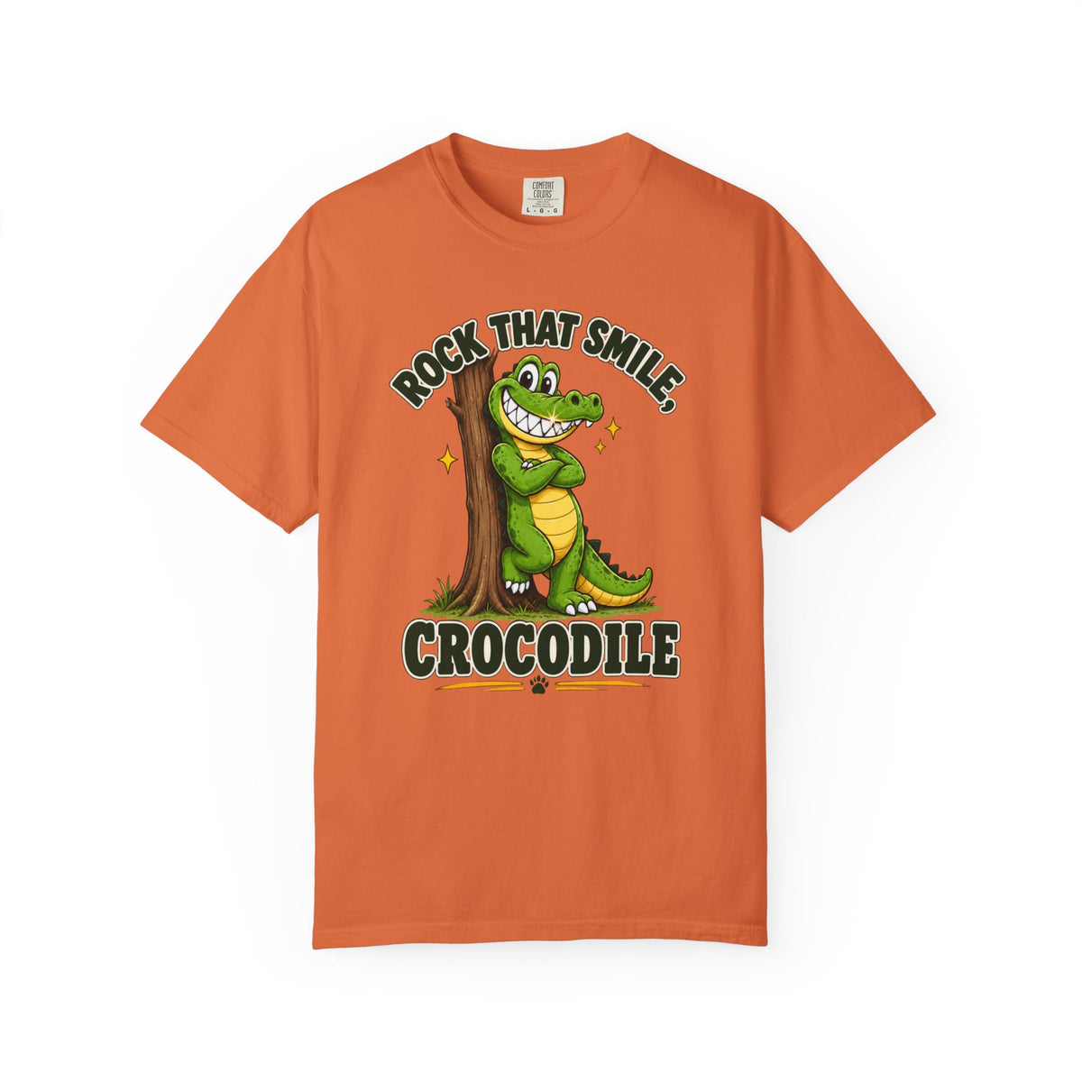 Rock That Smile Crocodile Adult Tee – Fun Graphic Crocodile Shirt