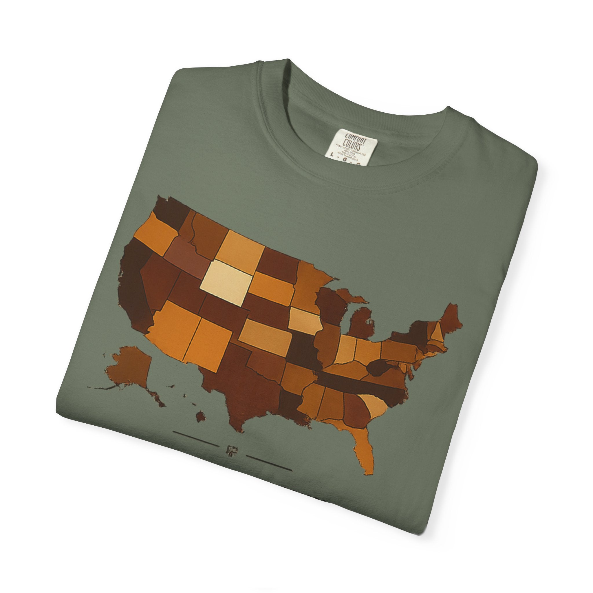 United in Melanin T-Shirt — Brown Shades USA Map Pride Tee