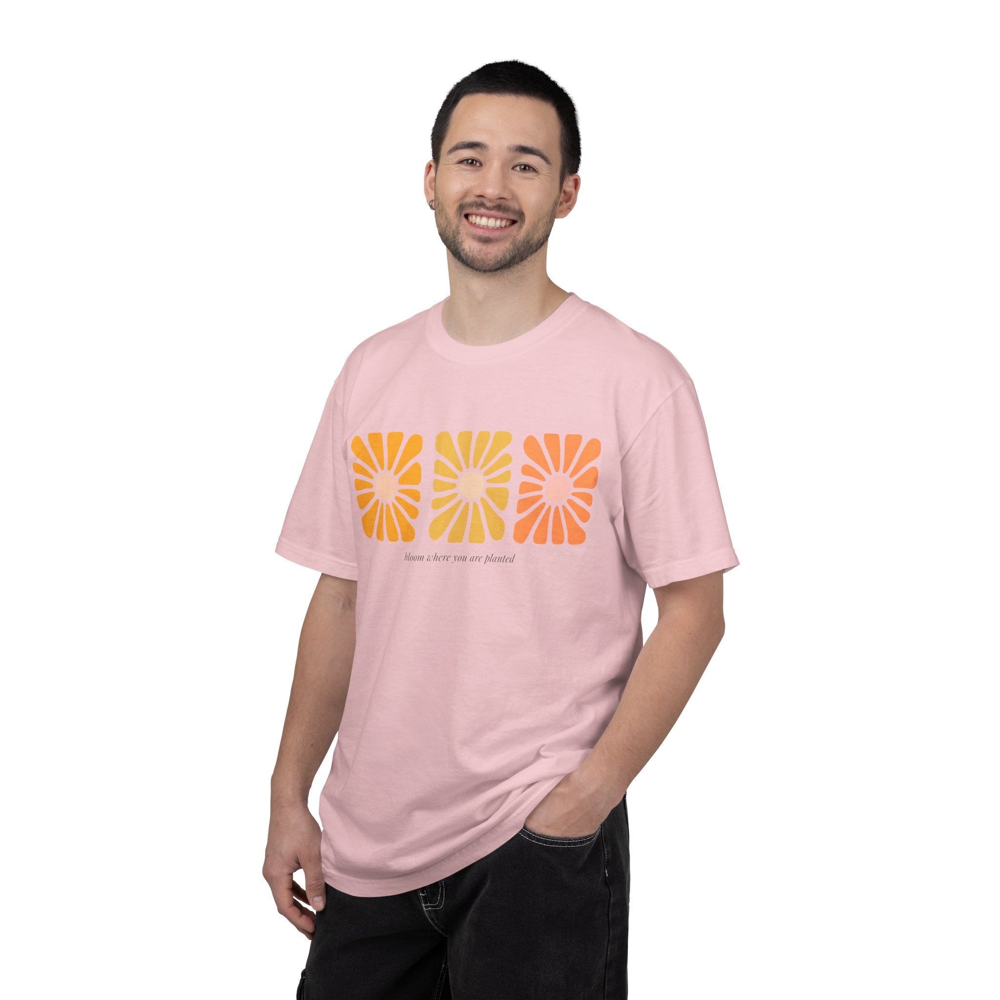 Retro 3-Daisy Graphic T-Shirt — "Bloom in the Present"