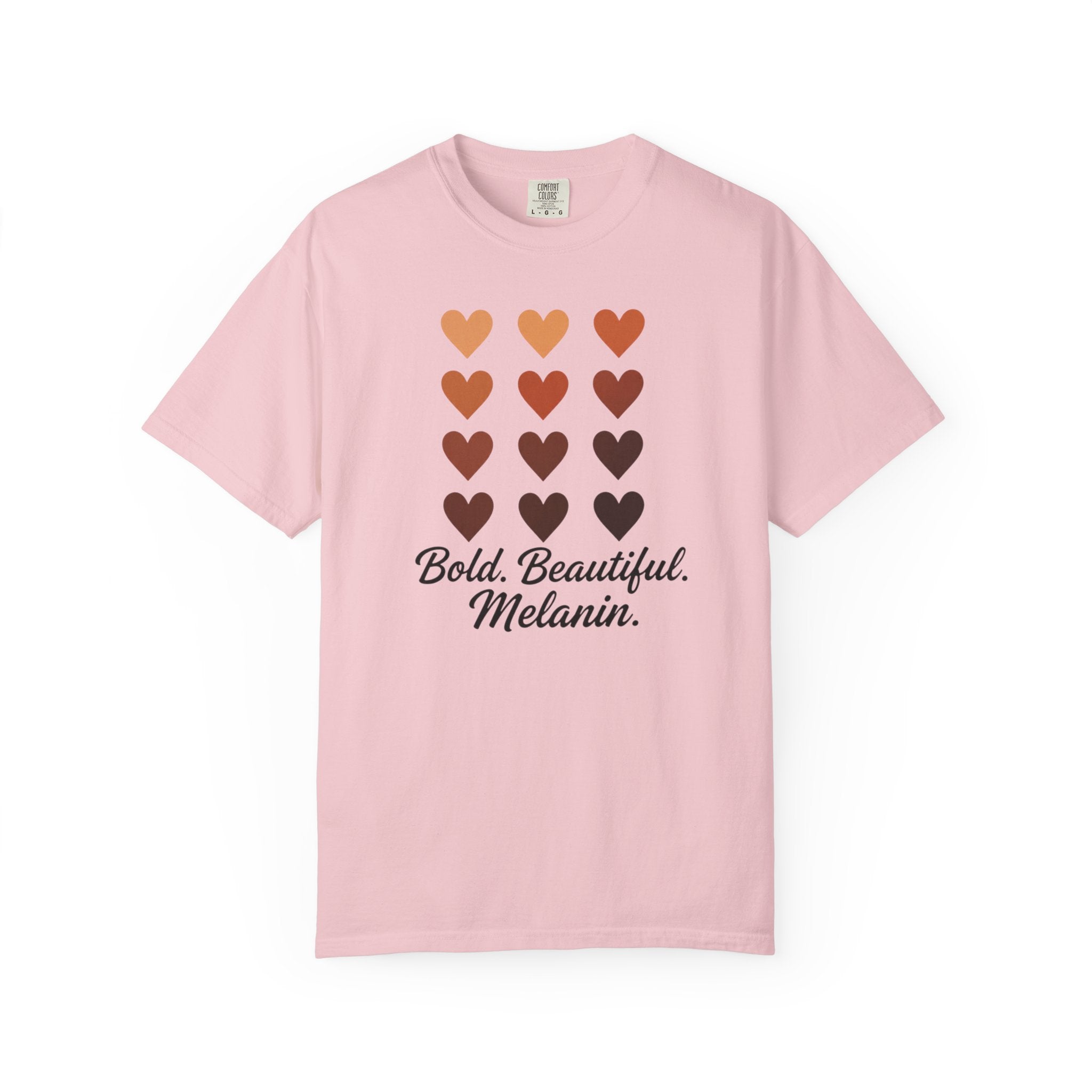 Bold Beautiful Melanin Hearts Tee
