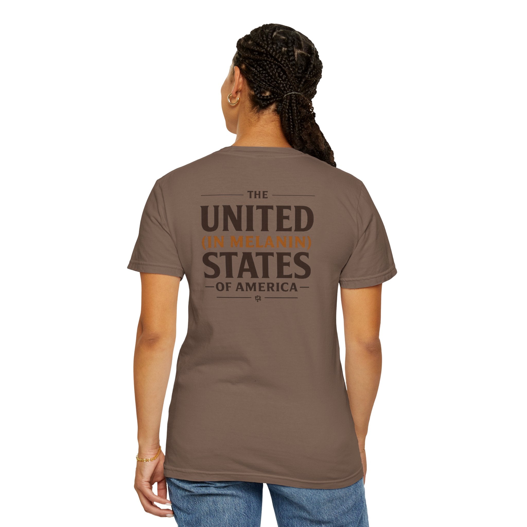 United in Melanin T-Shirt — Brown Shades USA Map Pride Tee