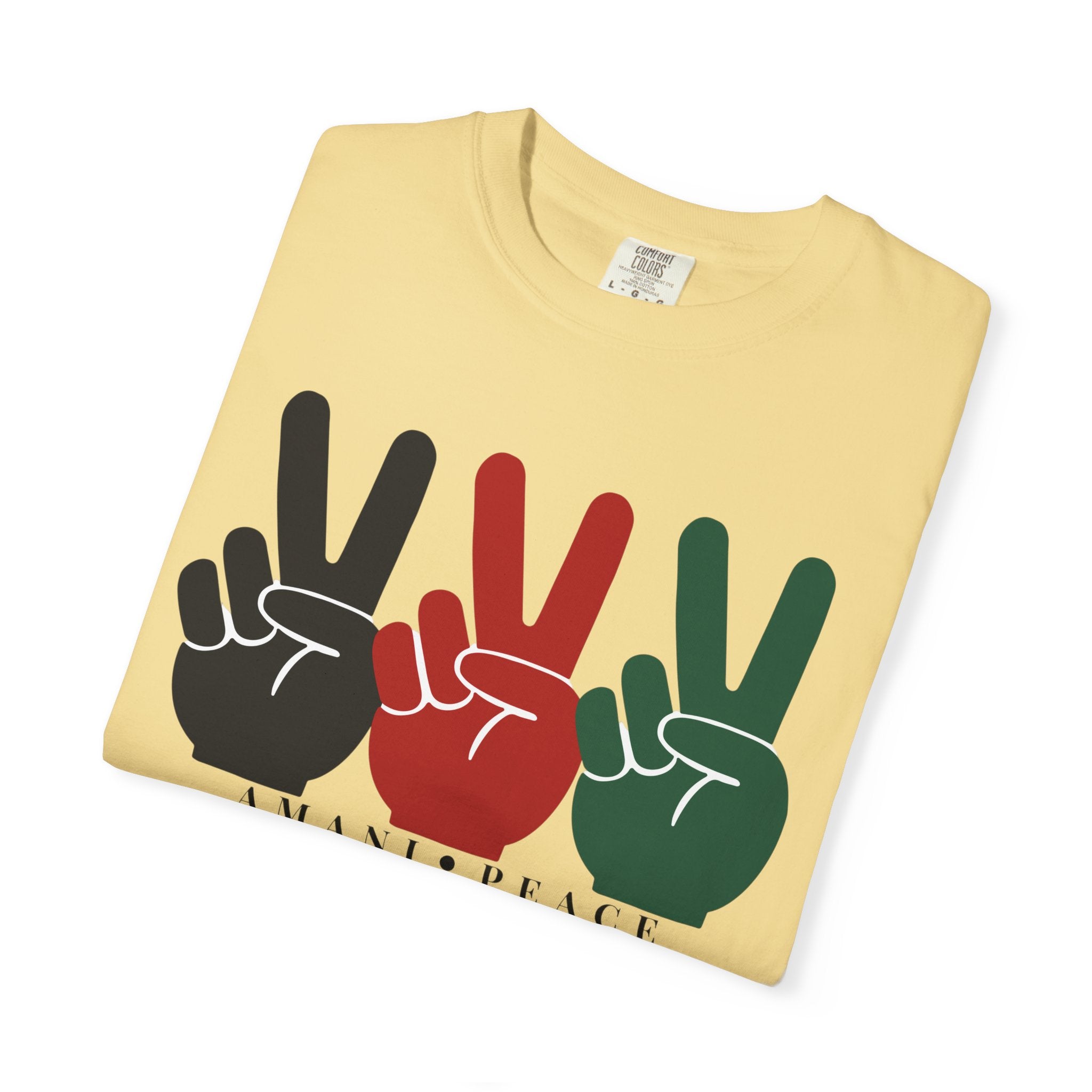 Peace Sign Trio T-Shirt — Black Red Green Retro Vibes