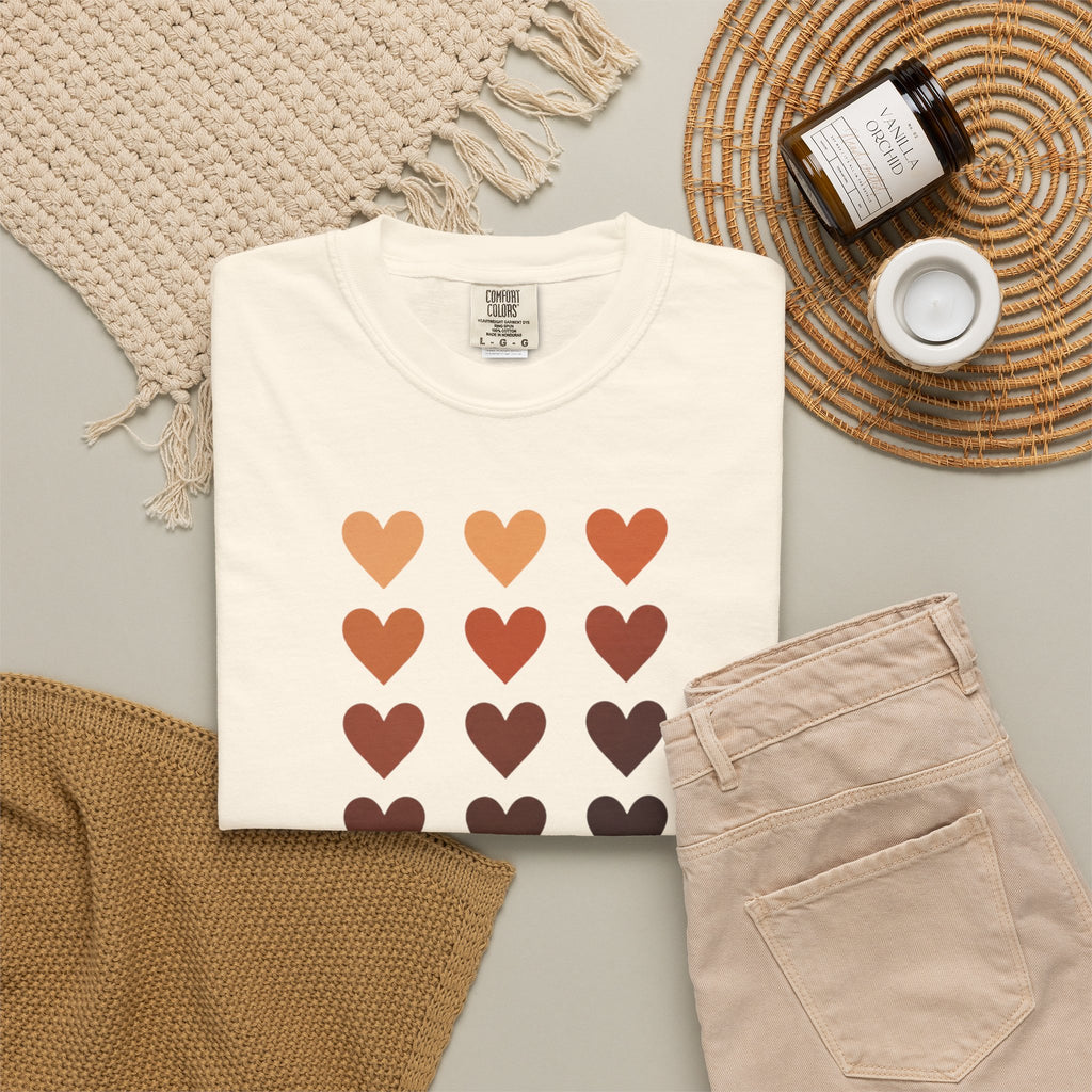 Bold Beautiful Melanin Hearts Tee
