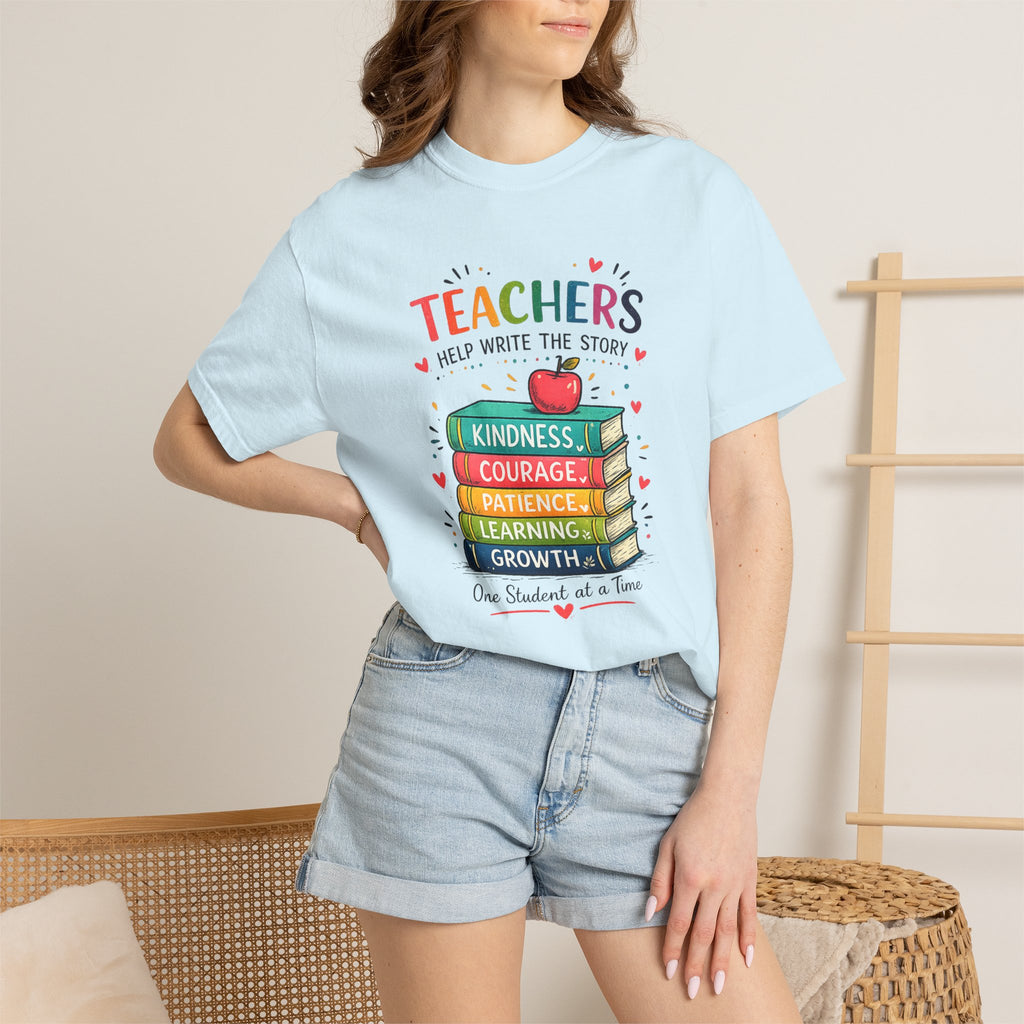 Teachers Help Write the Story Personalized Teacher T-Shirt™ | Custom Name Back | Premium Teacher Gift