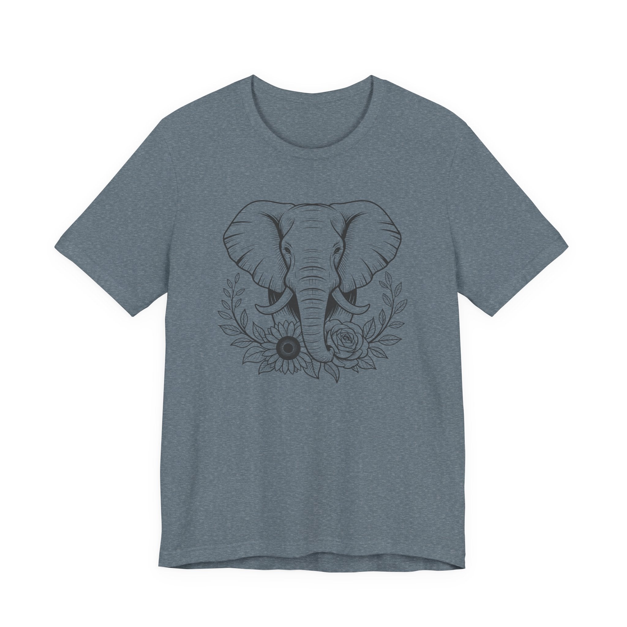 Elephant & Floral Strength T-Shirt — "Strength Meets Beauty"