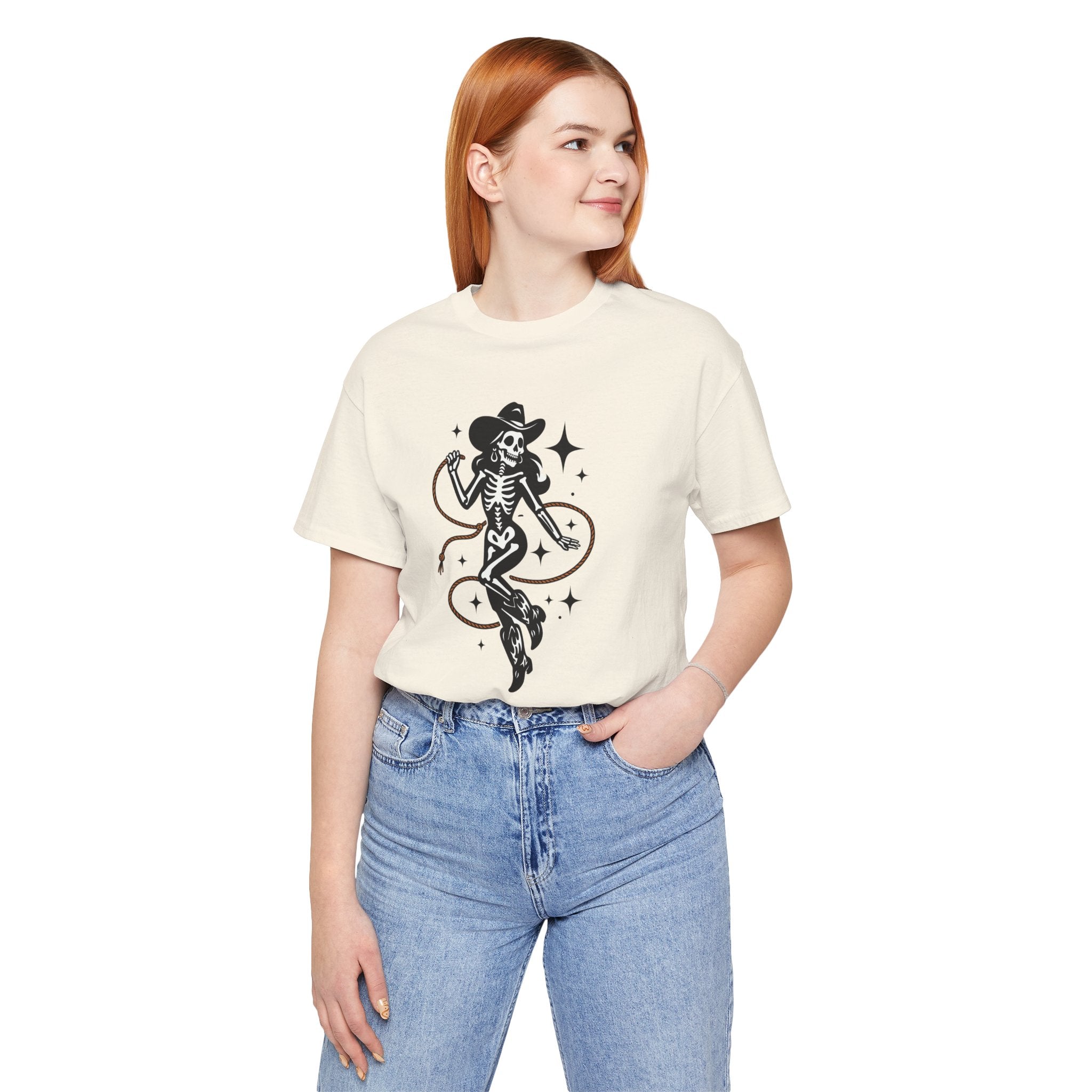 Cowgirl Skeleton Graphic Tee — Western Cowboy Skull Tee
