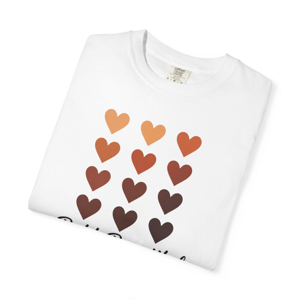 Bold Beautiful Melanin Hearts Tee