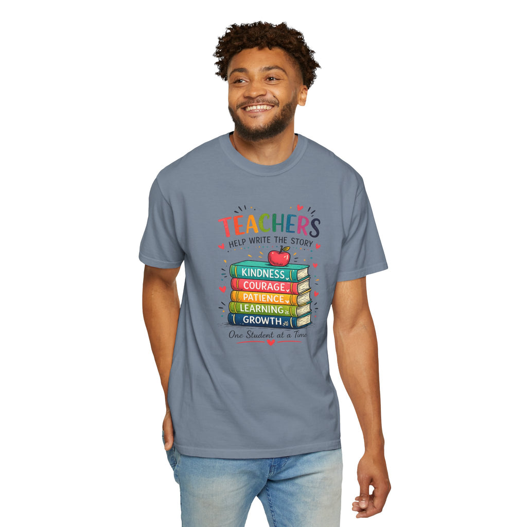 Teachers Help Write the Story Personalized Teacher T-Shirt™ | Custom Name Back | Premium Teacher Gift