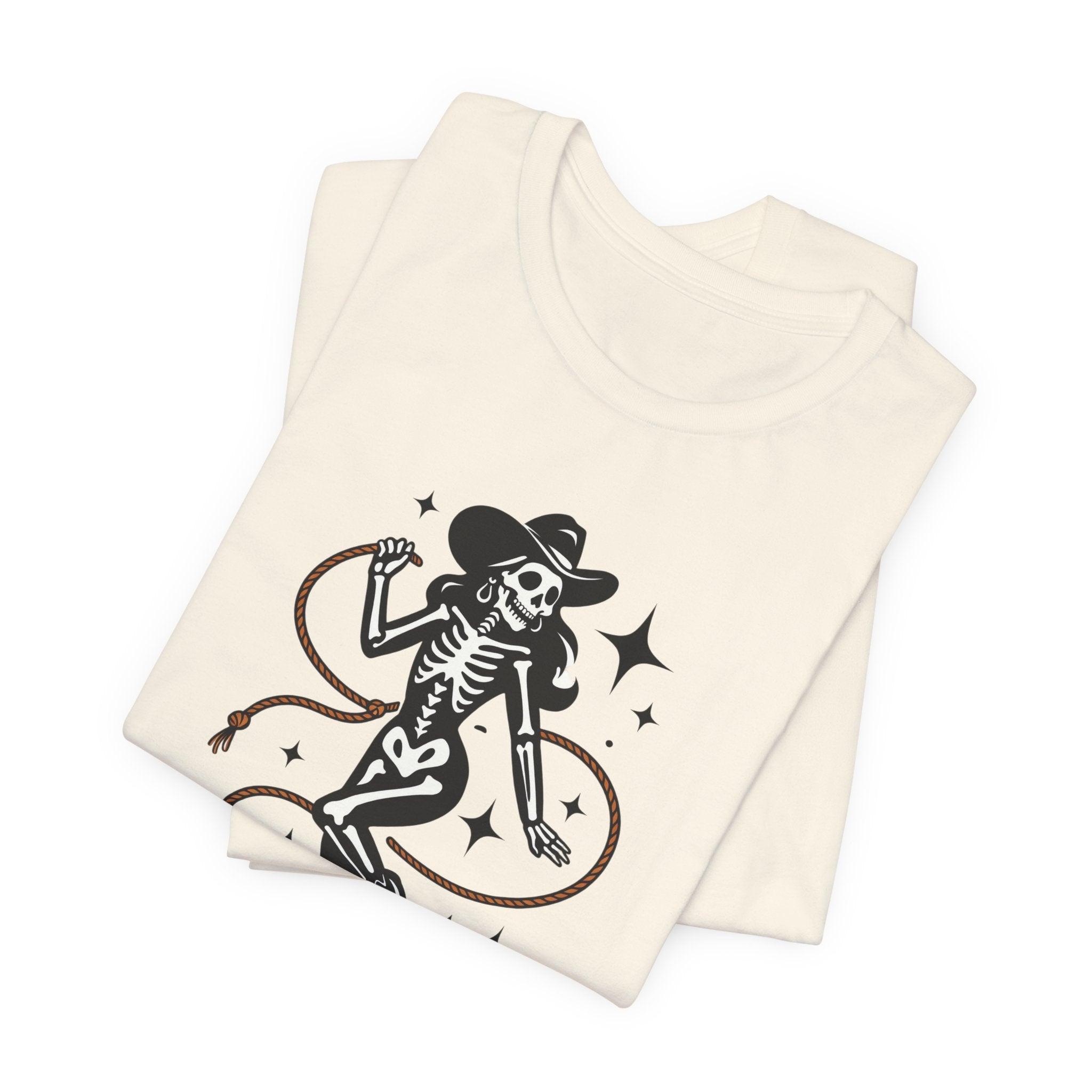 Cowgirl Skeleton Graphic Tee — Western Cowboy Skull Tee