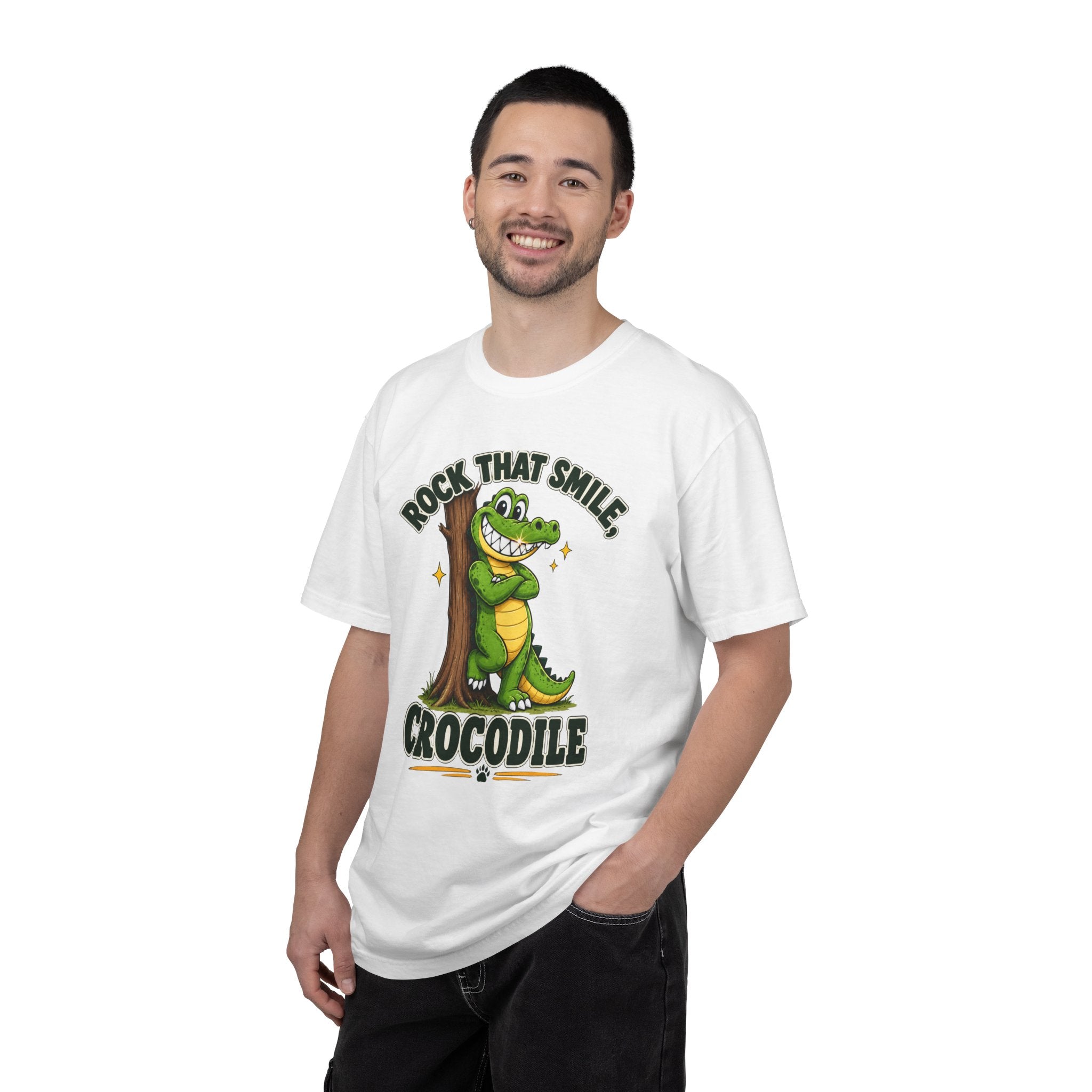 Rock That Smile Crocodile Adult Tee – Fun Graphic Crocodile Shirt