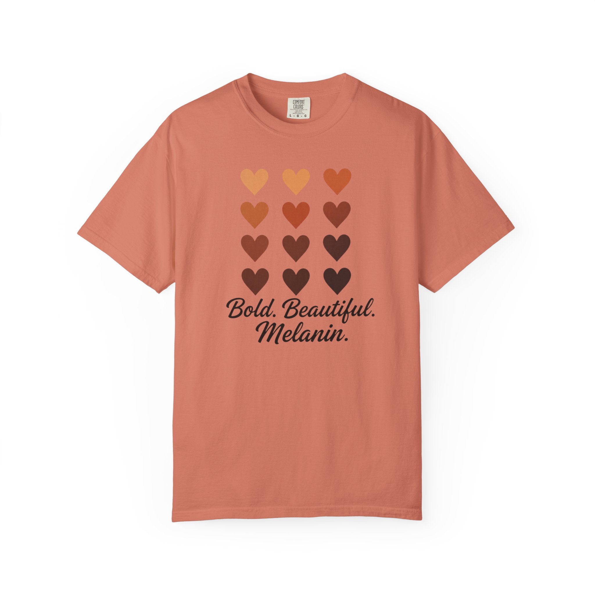 Bold Beautiful Melanin Hearts Tee