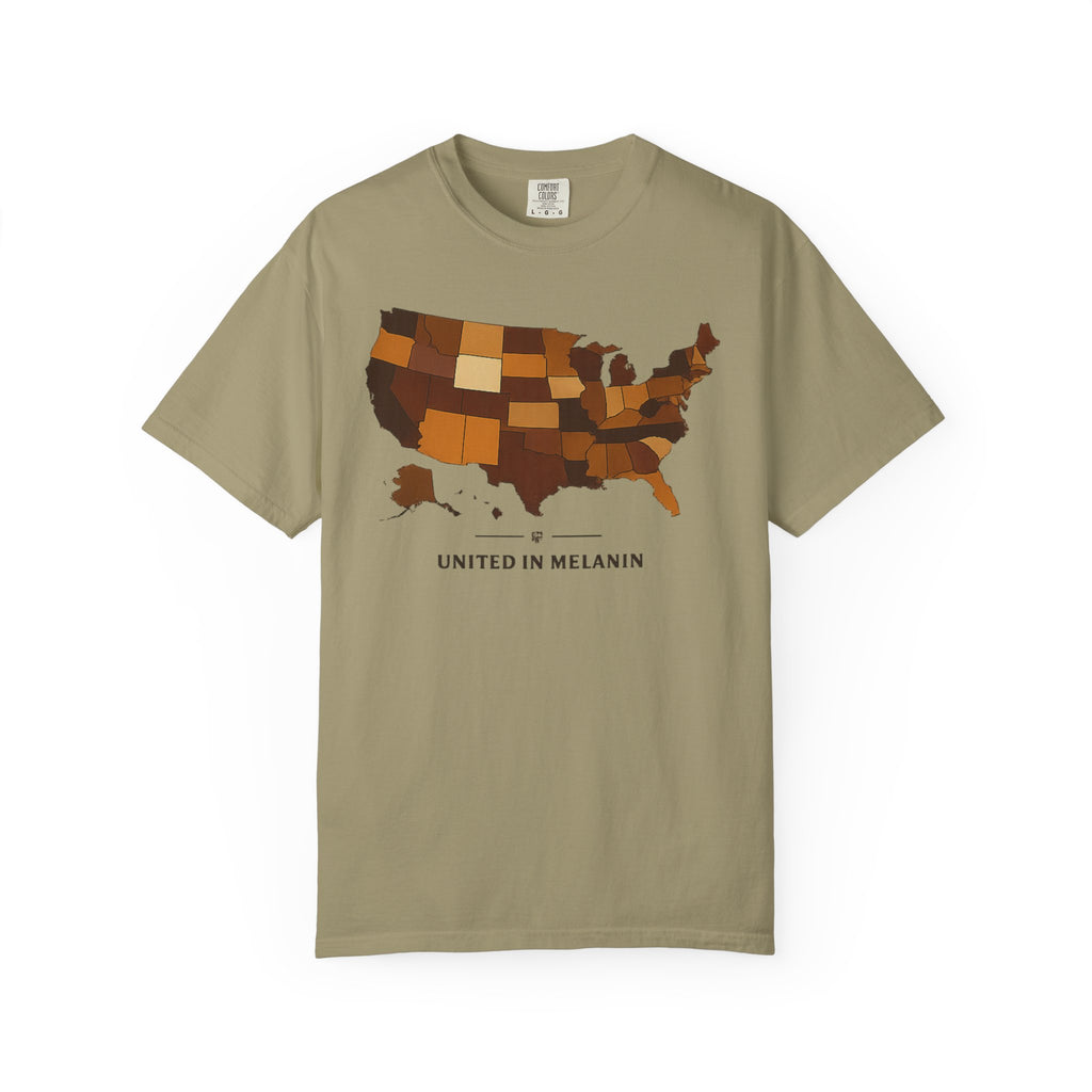 United in Melanin T-Shirt — Brown Shades USA Map Pride Tee