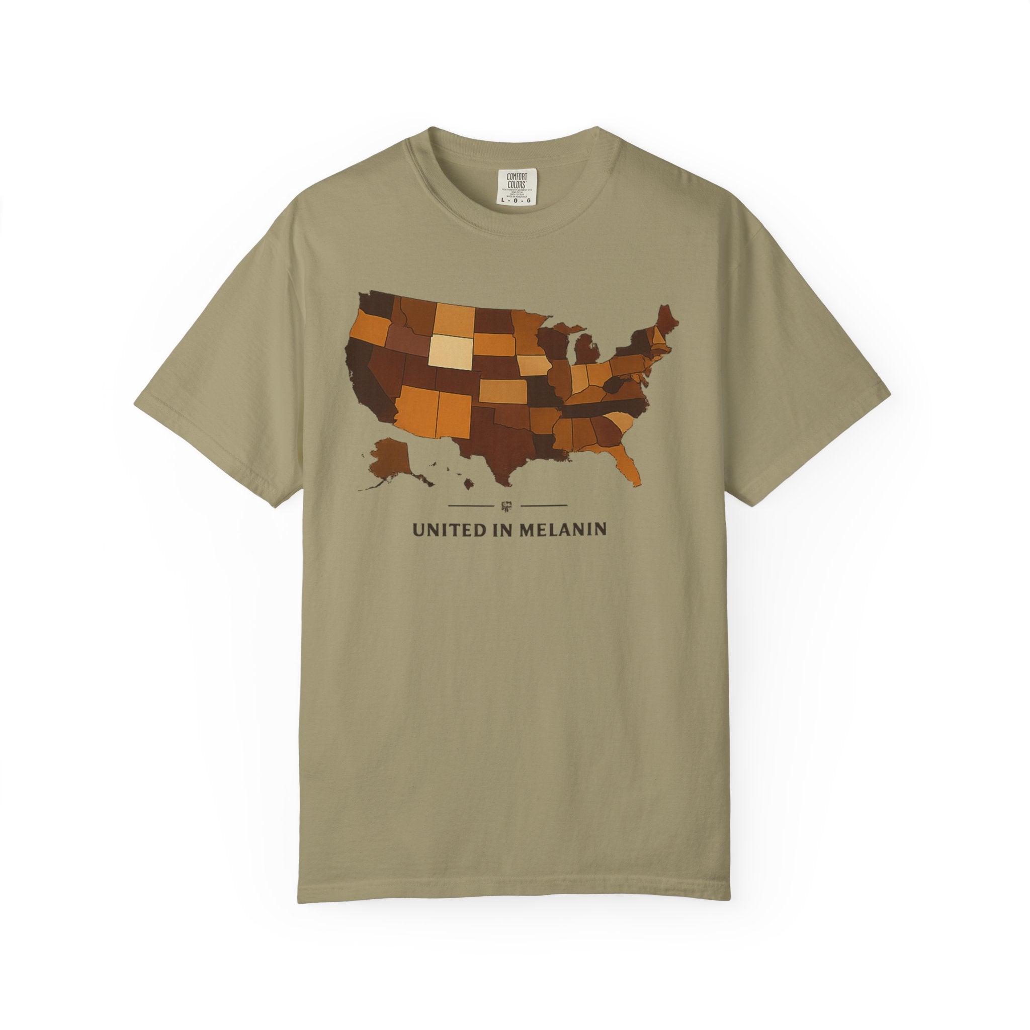 United in Melanin T-Shirt — Brown Shades USA Map Pride Tee