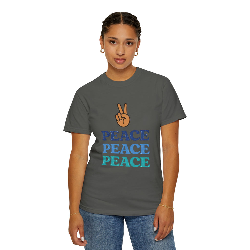 Peace Peace Peace T-Shirt — Retro Peace Sign Graphic Tee