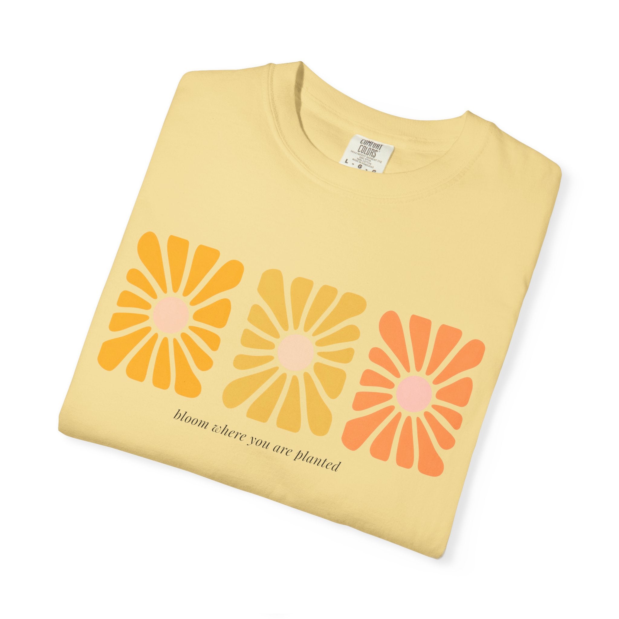 Retro 3-Daisy Graphic T-Shirt — "Bloom in the Present"