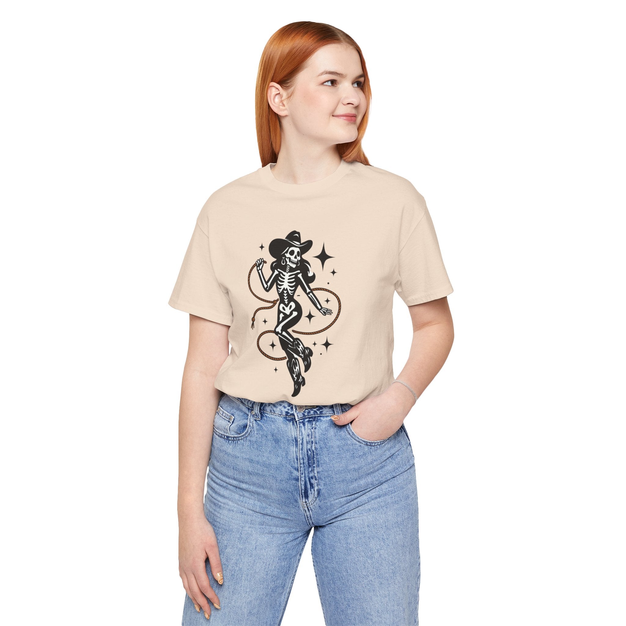 Cowgirl Skeleton Graphic Tee — Western Cowboy Skull Tee