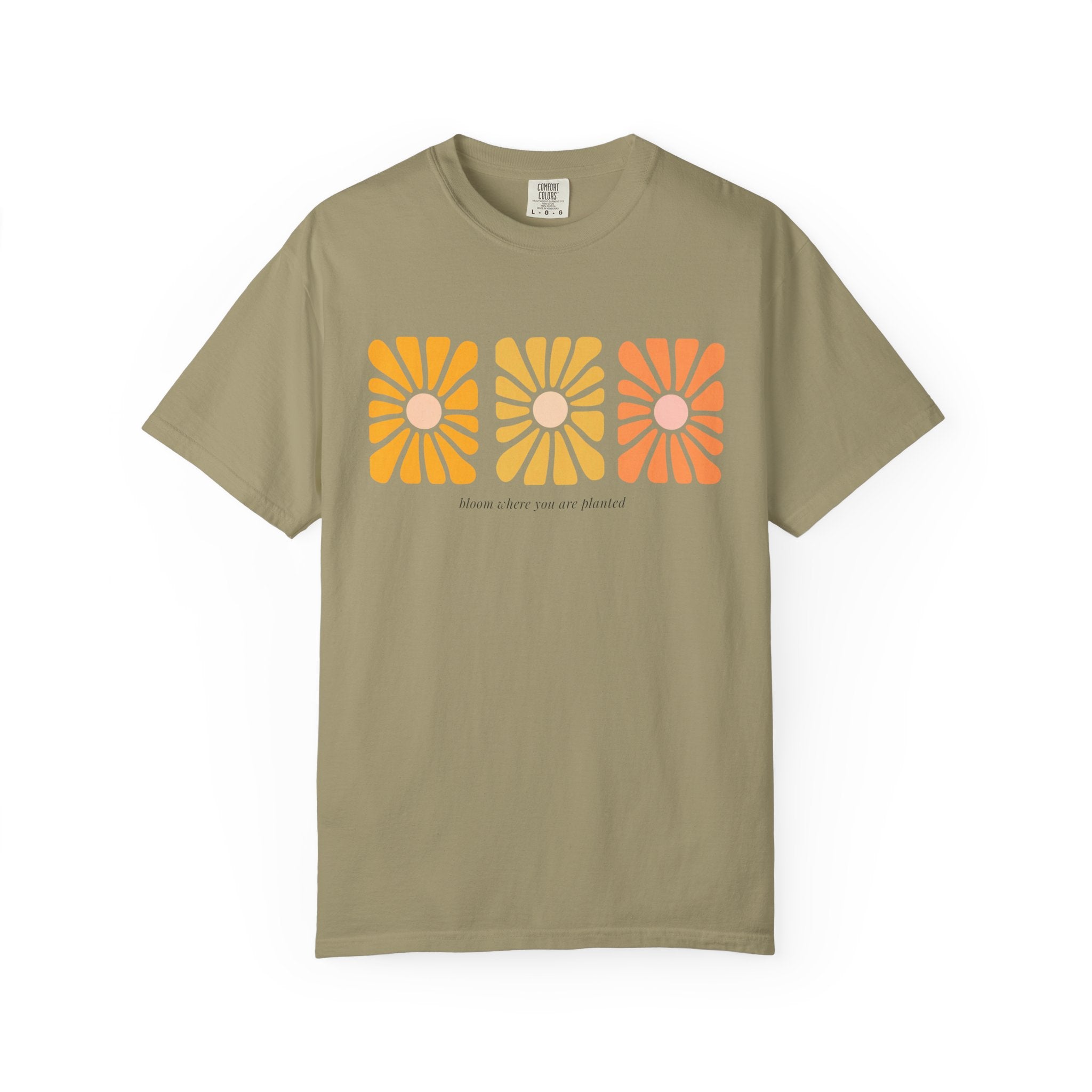 Retro 3-Daisy Graphic T-Shirt — "Bloom in the Present"