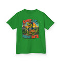 Love at First Bite Dinosaur Pizza Kids T-Shirt